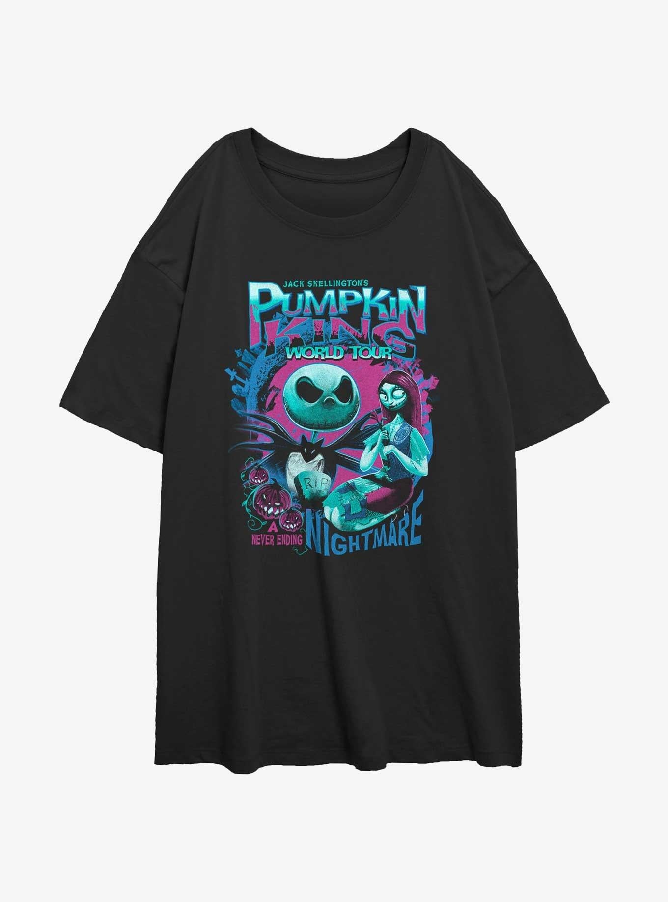 Disney The Nightmare Before Christmas Nightmare Tour Girls Oversized TShirt T-Shirt | Cute Festive Style | Great For Christmas Season