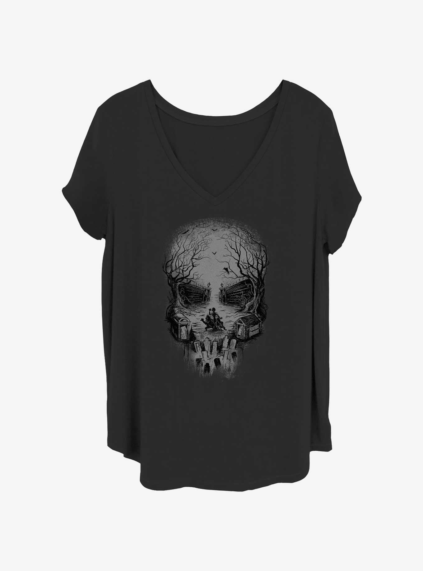 Disney The Haunted Mansion Skull Graveyard Ghosts Girls T-Shirt Plus Size