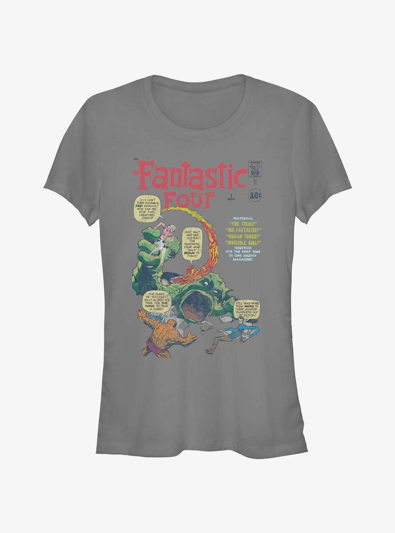 Marvel Fantastic Four Original Four Girls T-Shirt T-Shirt – High Detail Graphic | Great Gift for Fans