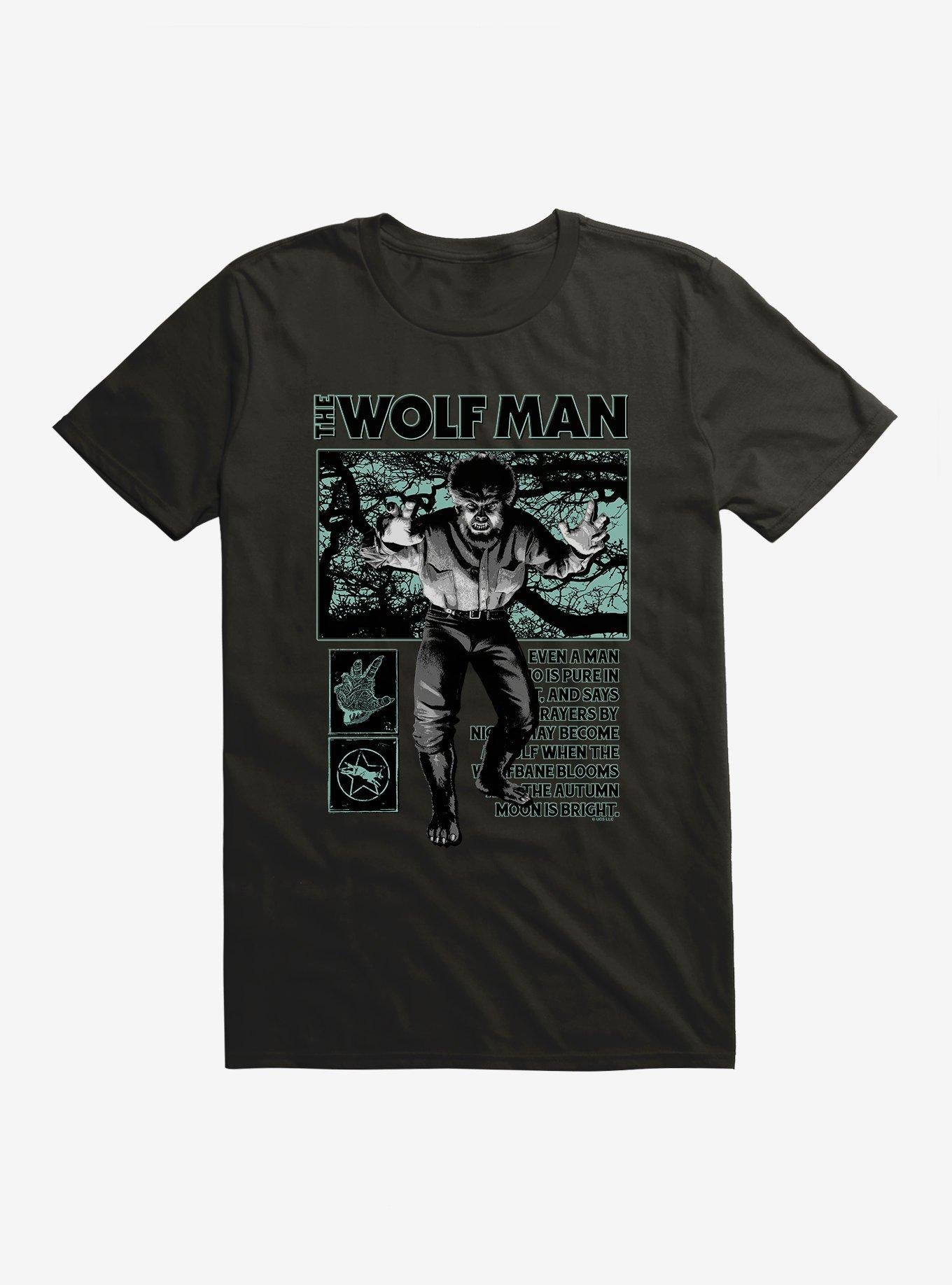 Universal Monsters The Wolf Man From Man To Beast T-Shirt