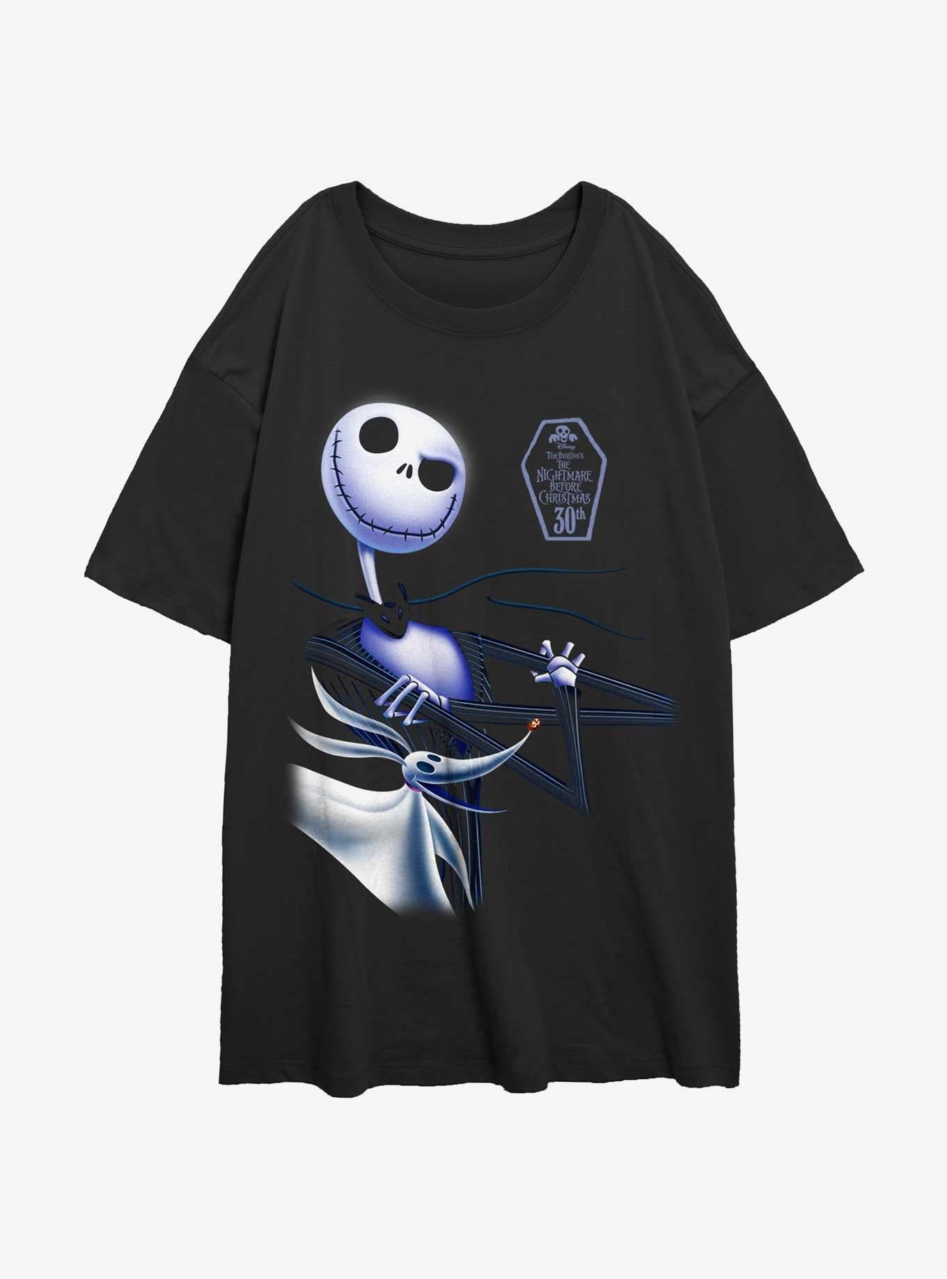 The Nightmare Before Christmas Jack Zero 30th Anniversary Girls Oversized TShirt T-Shirt | Seasonal Must-Have | Great For Christmas Season