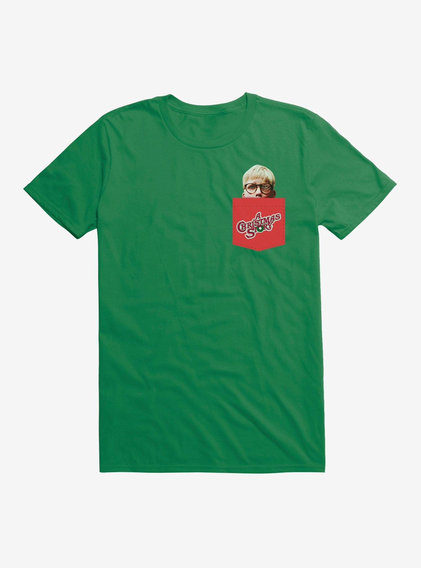 A Christmas Story Shoot Eye Faux Pocket TShirt T-Shirt | Holiday Edition | Trending Festive Apparel