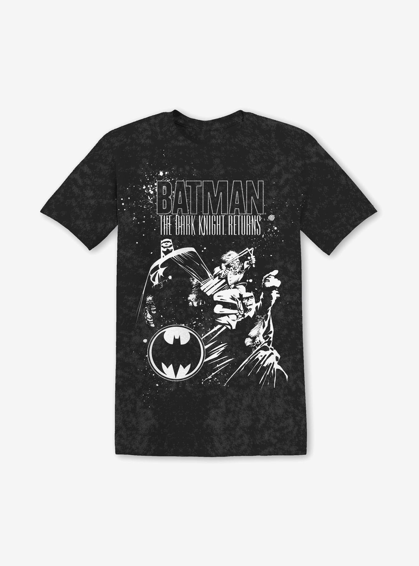 DC Comics Batman The Dark Knight Returns Foil Mineral Wash Boyfriend Fit Girls T-shirt