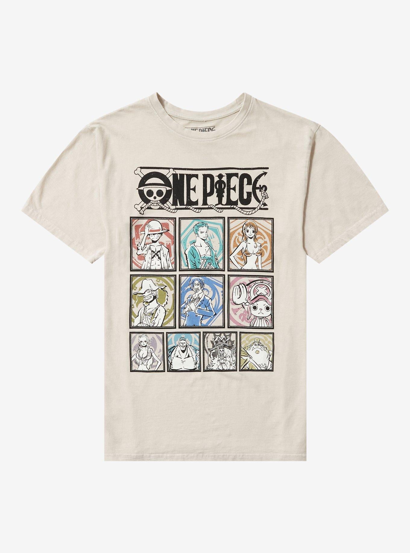 One Piece Straw Hat Crew Tonal Grid Girls T-Shirt