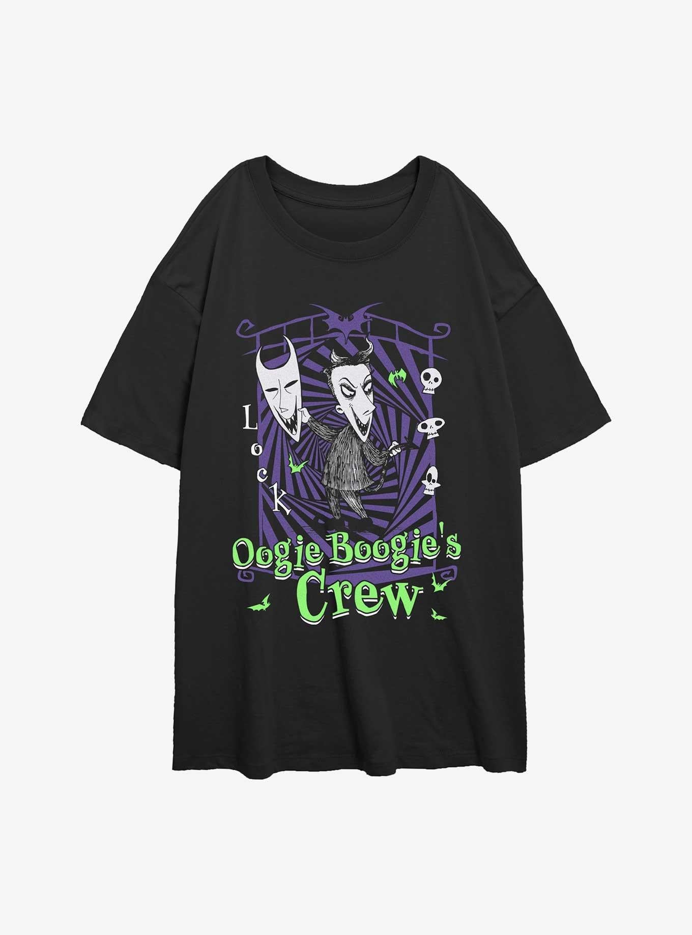 The Nightmare Before Christmas Boogies Crew Lock Girls Oversized TShirt T-Shirt | Cute Festive Style | Top Pick For Gifting