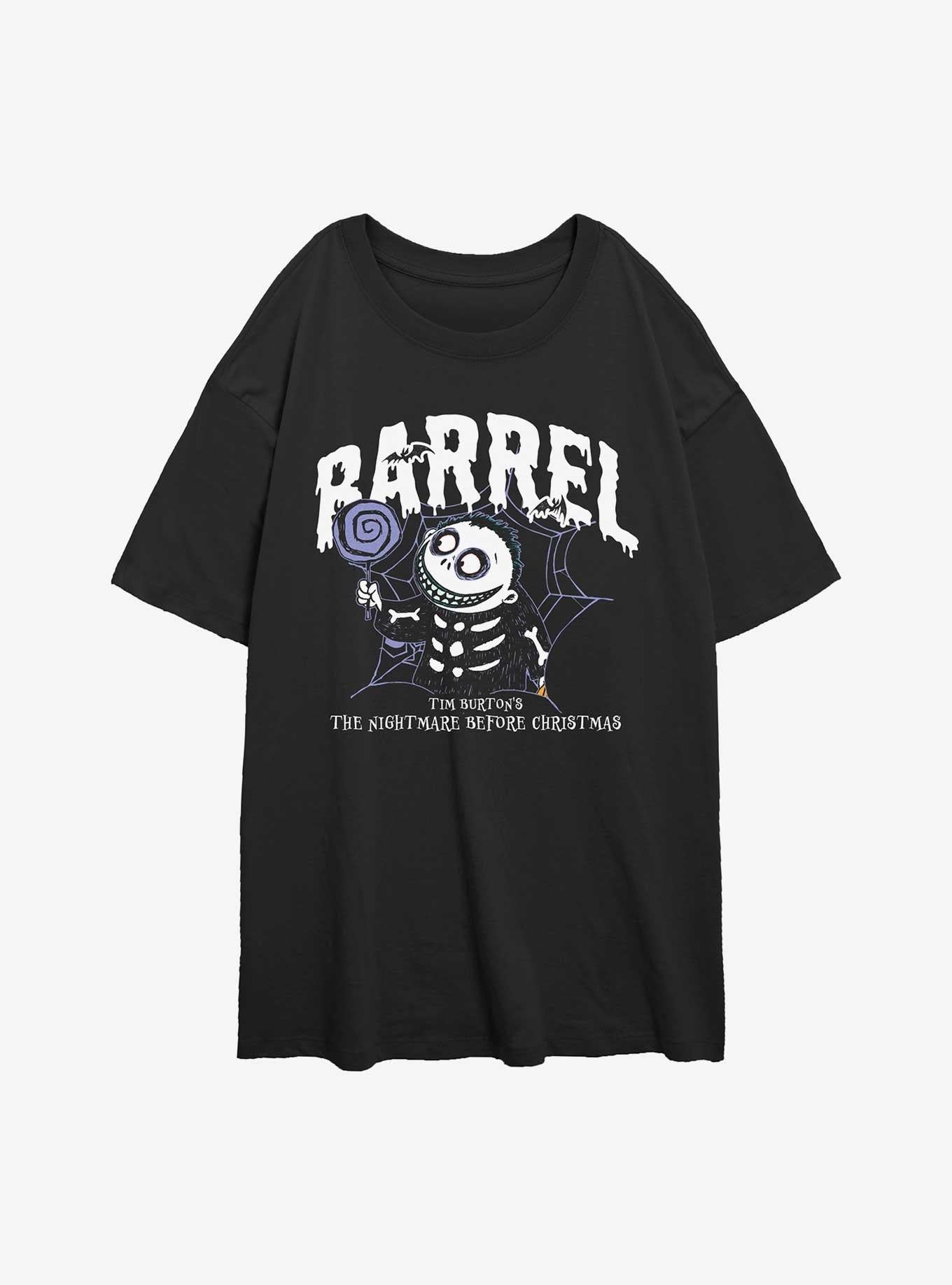 The Nightmare Before Christmas Collegiate Barrel Girls Oversized TShirt T-Shirt | Cute Festive Style | Limited Christmas Style