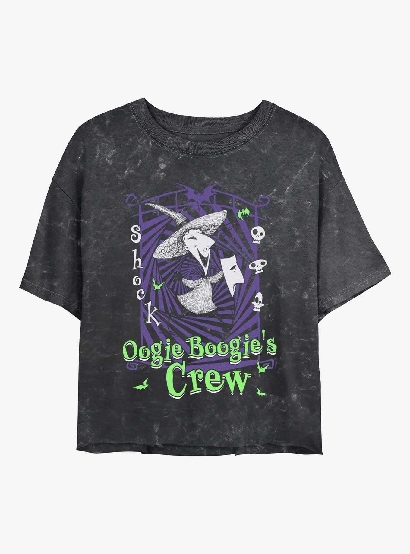 The Nightmare Before Christmas Boogies Crew Shock Girls Mineral Wash Crop TShirt T-Shirt | High-Quality Print | Limited Christmas Style