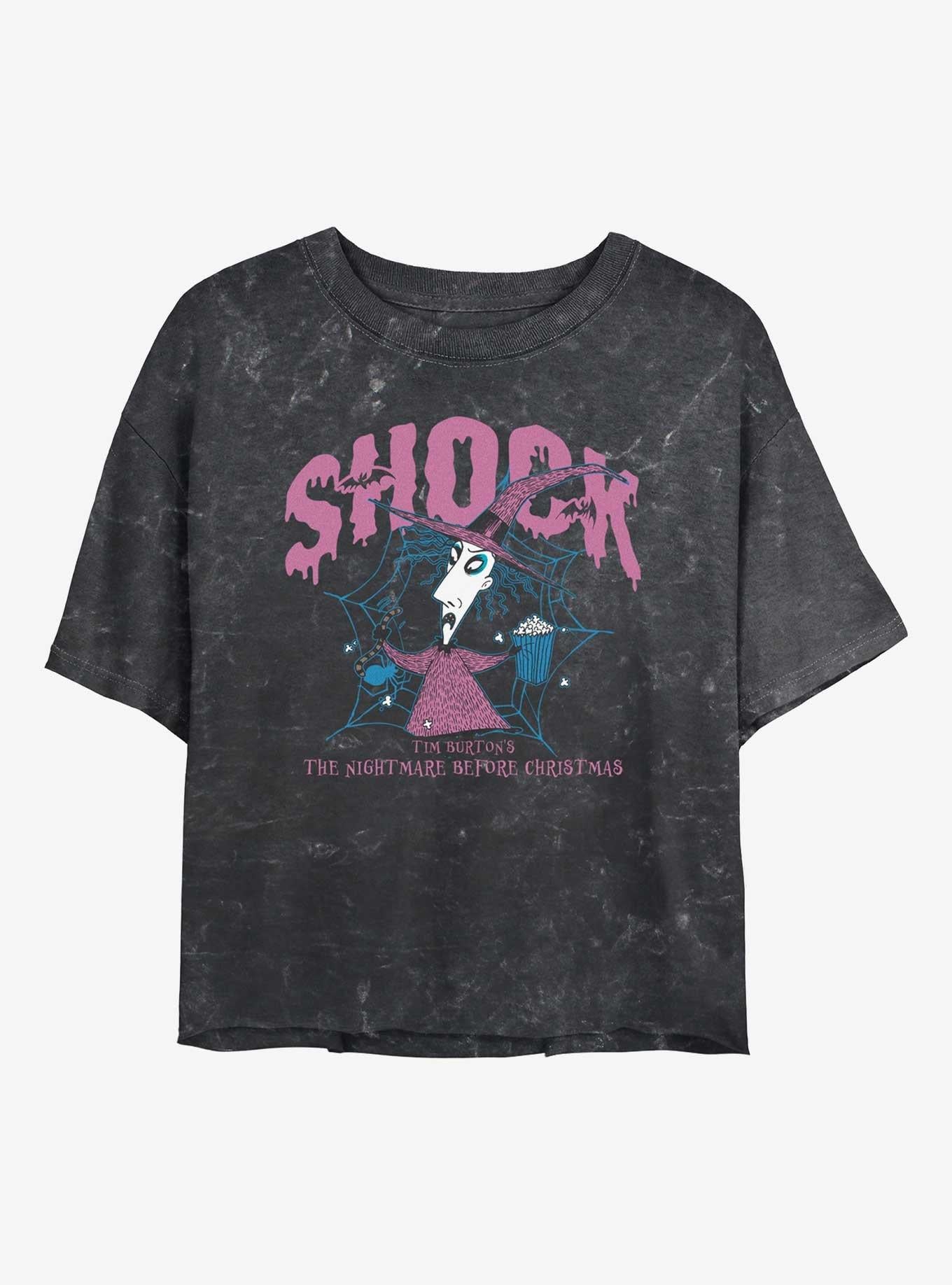 The Nightmare Before Christmas Collegiate Shock Girls Mineral Wash Crop TShirt T-Shirt | Top Trending Graphic | Trending Festive Apparel
