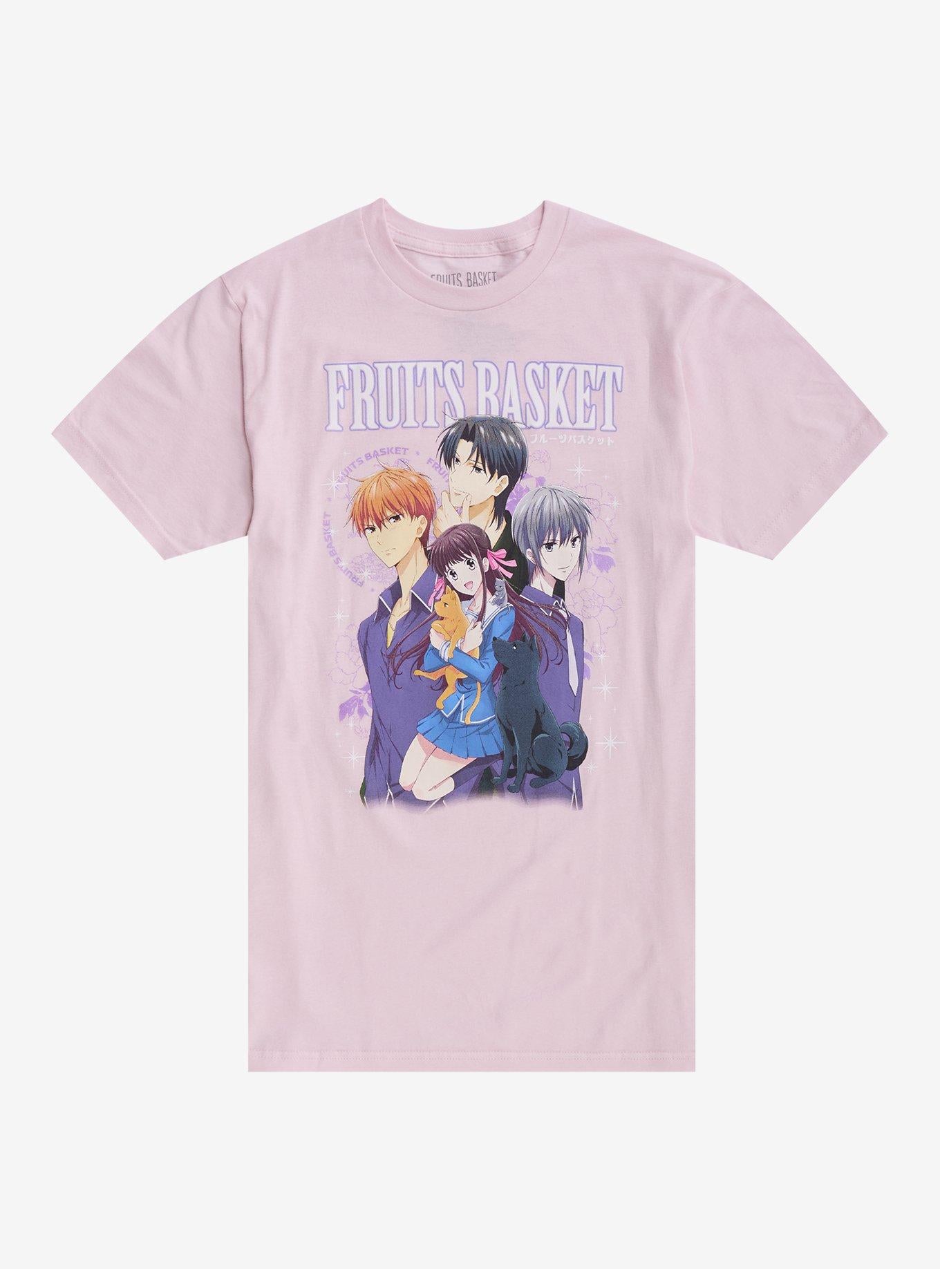 Fruits Basket Group Pink Girls T-Shirt