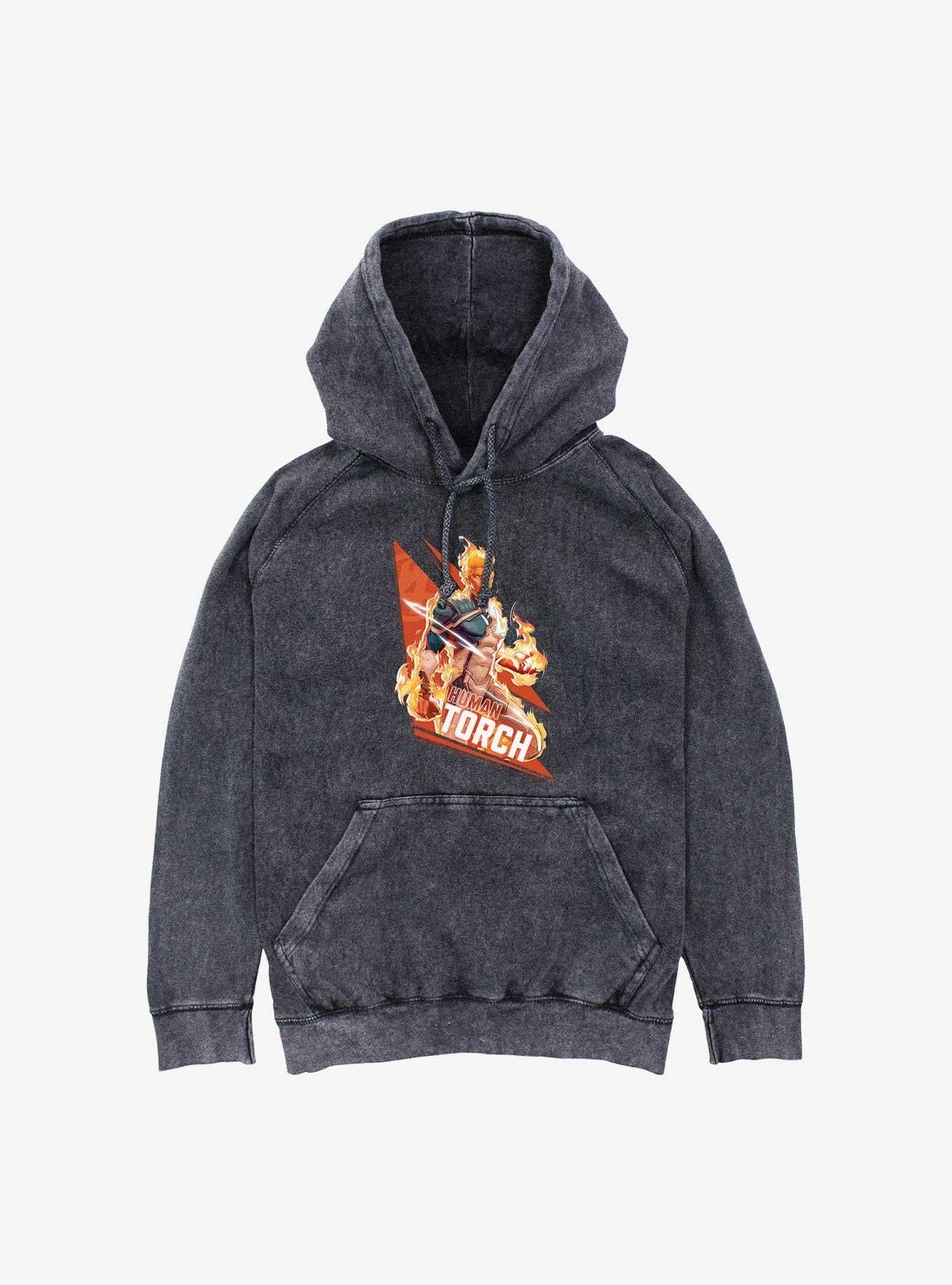 Marvel Rivals Human Torch Big Fire Mineral Wash Hoodie