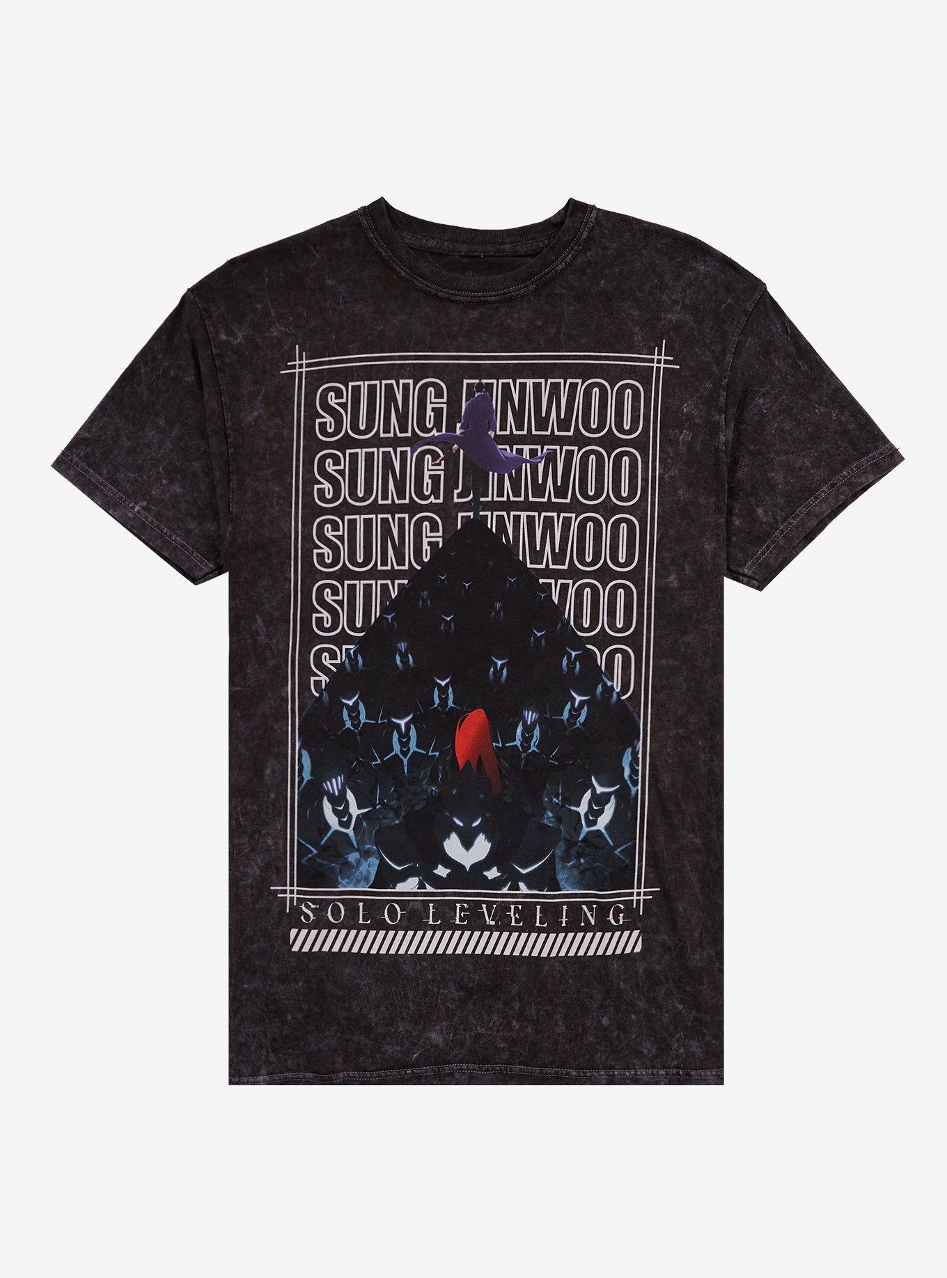Solo Leveling Jinwoo Shadow Army Dark Wash T-Shirt