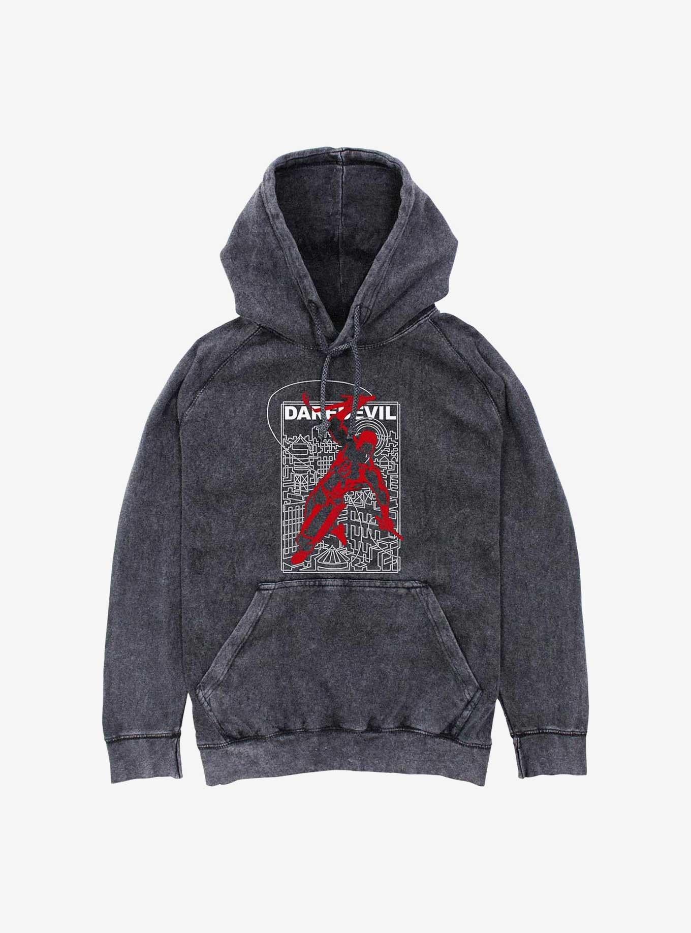 Marvel Daredevil Doodle City Mineral Wash Hoodie