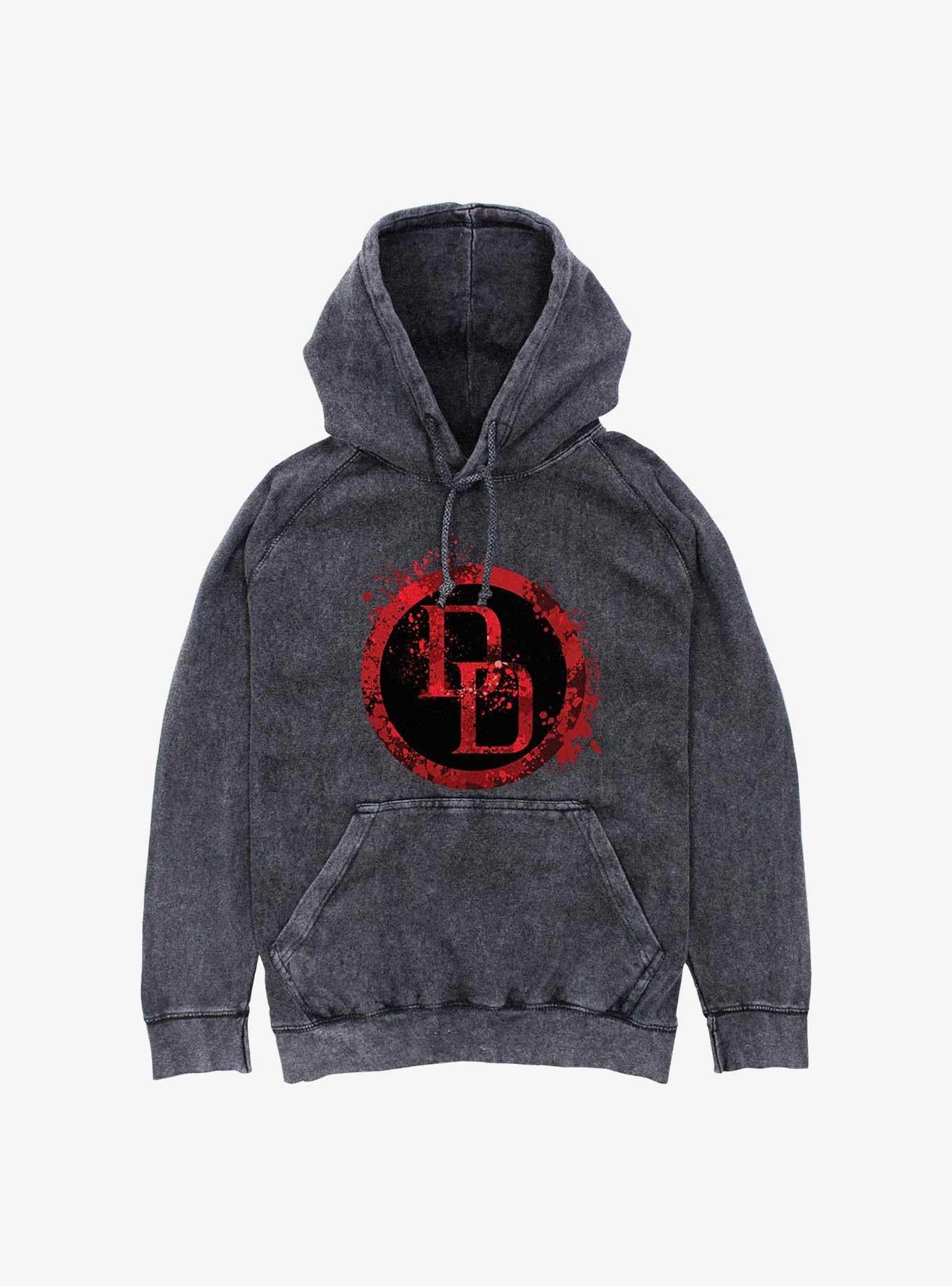 Marvel Daredevil Spatter Icon Mineral Wash Hoodie