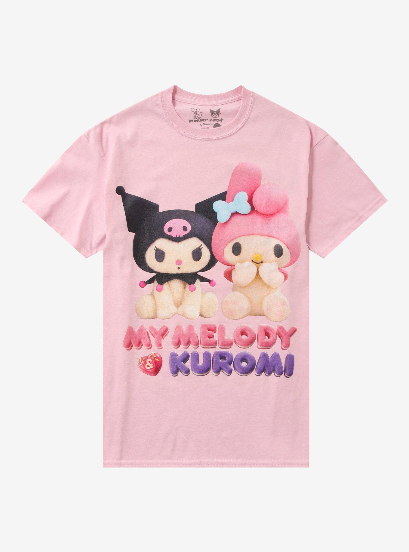 My Melody & Kuromi Duo Pastel Pink Girls T-Shirt