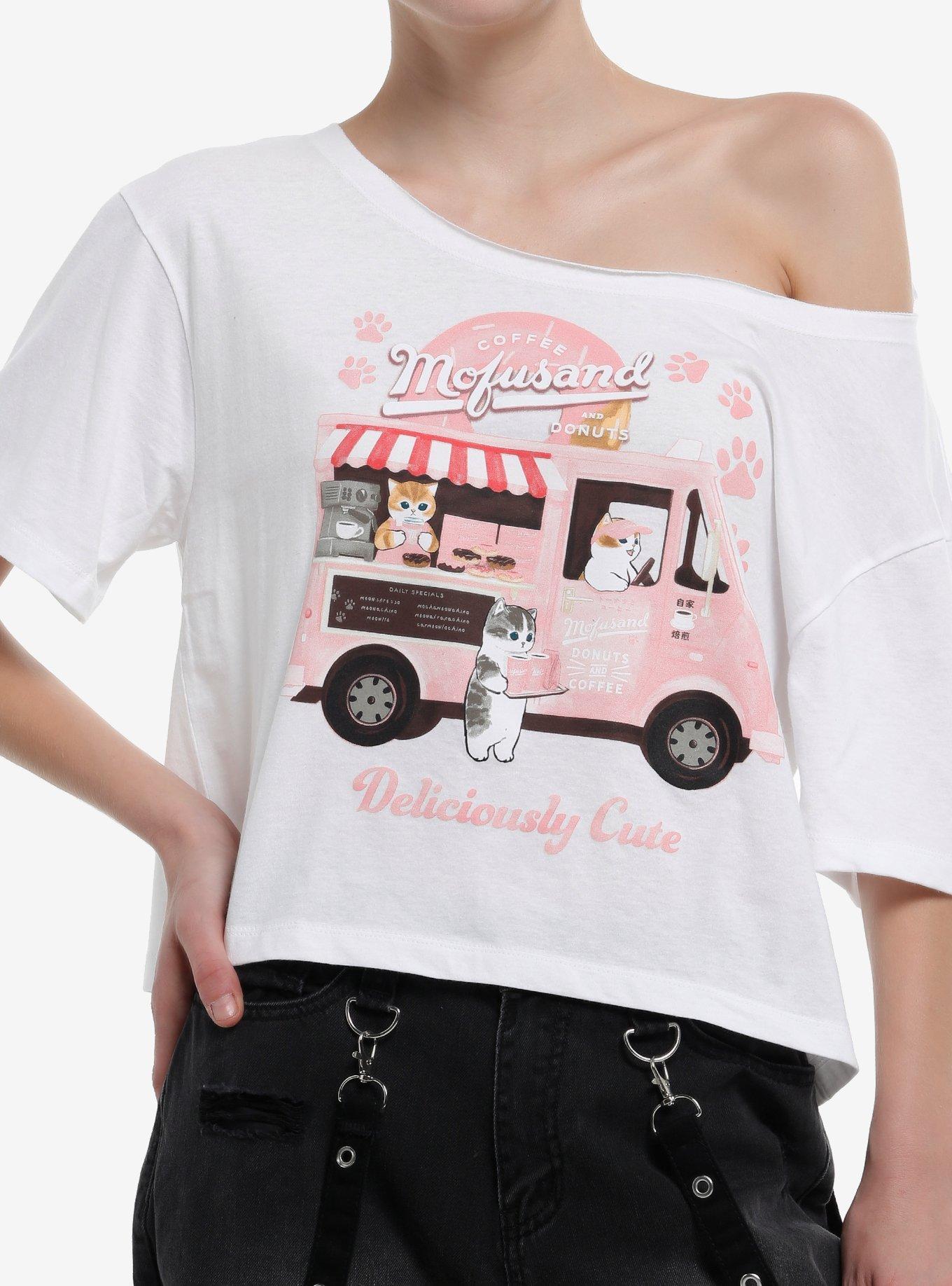 Mofusand Sweets Truck Girls OffTheShoulder TShirt Graphic Tee | Graphic Tee | Unisex Shirt | High-Quality Print