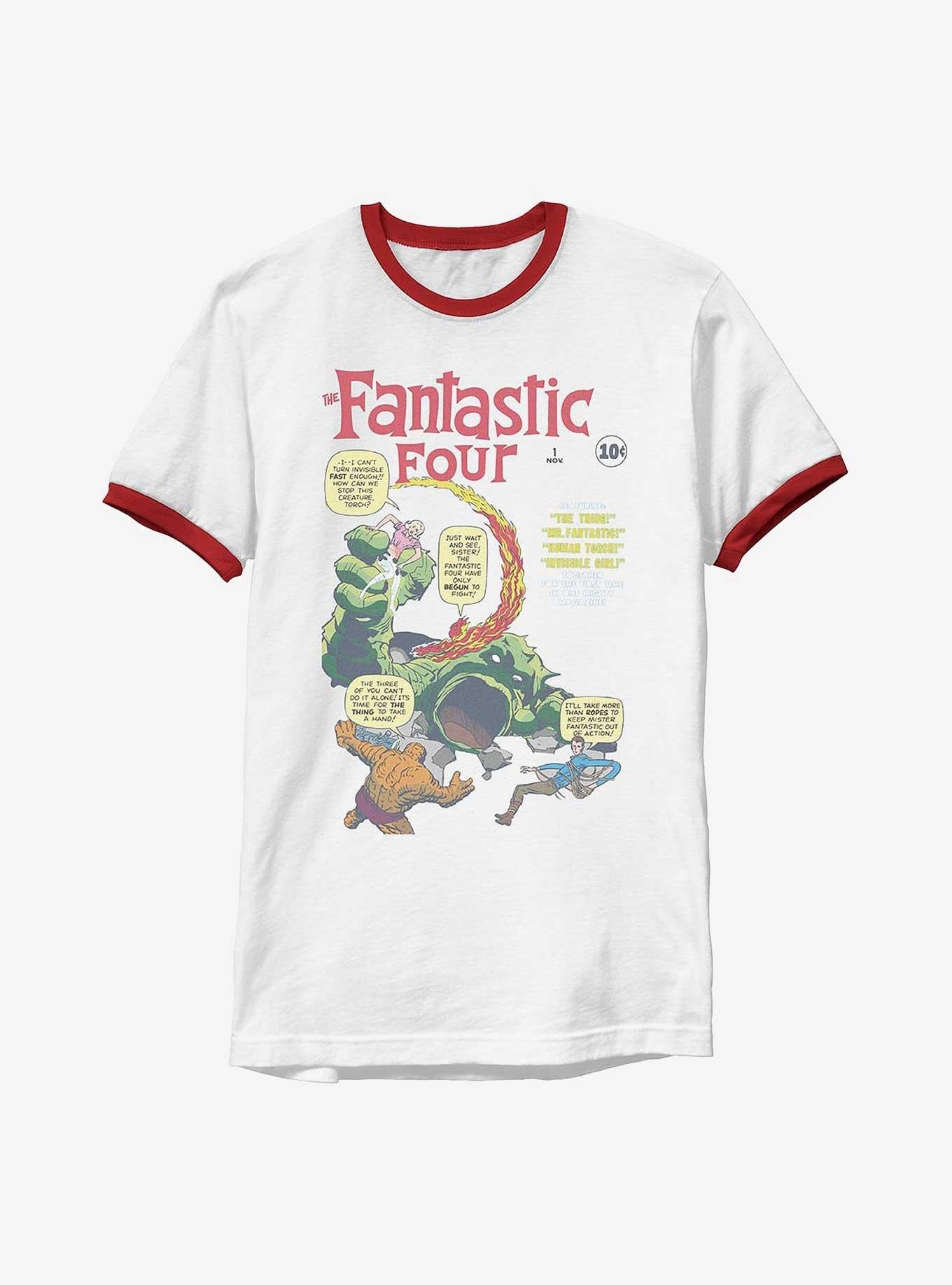 Marvel Fantastic Four Original Four Ringer T-Shirt T-Shirt – High Detail Graphic | Must-Have Style