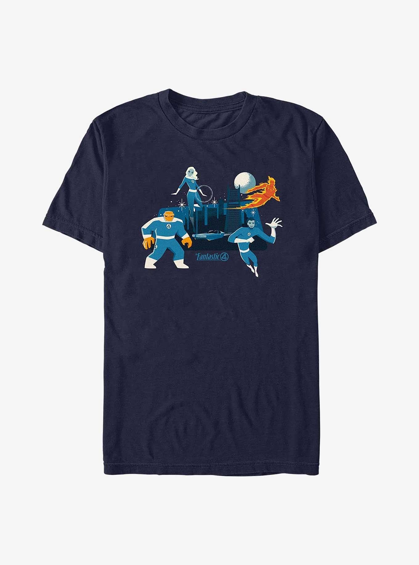 Marvel The Fantastic Four First Steps Fantastic Four And City T-Shirt T-Shirt – Exclusive Art Edition | Perfect for Daily Wear