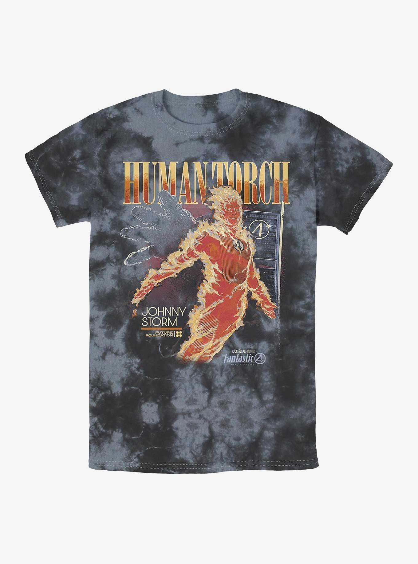 Marvel The Fantastic Four First Steps Human Torch Tie-Dye T-Shirt Hot Topic Exclusive T-Shirt – Premium Quality Print | Great Gift for Fans