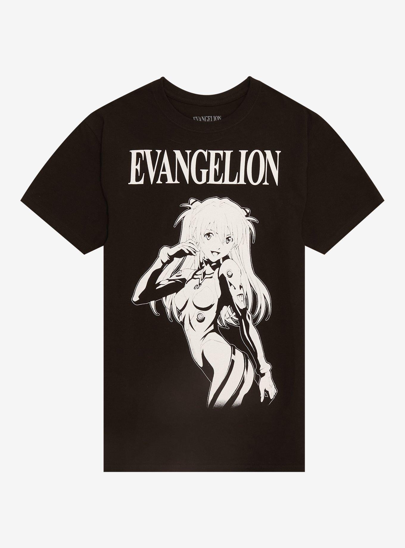 Neon Genesis Evangelion Asuka Black & White T-Shirt
