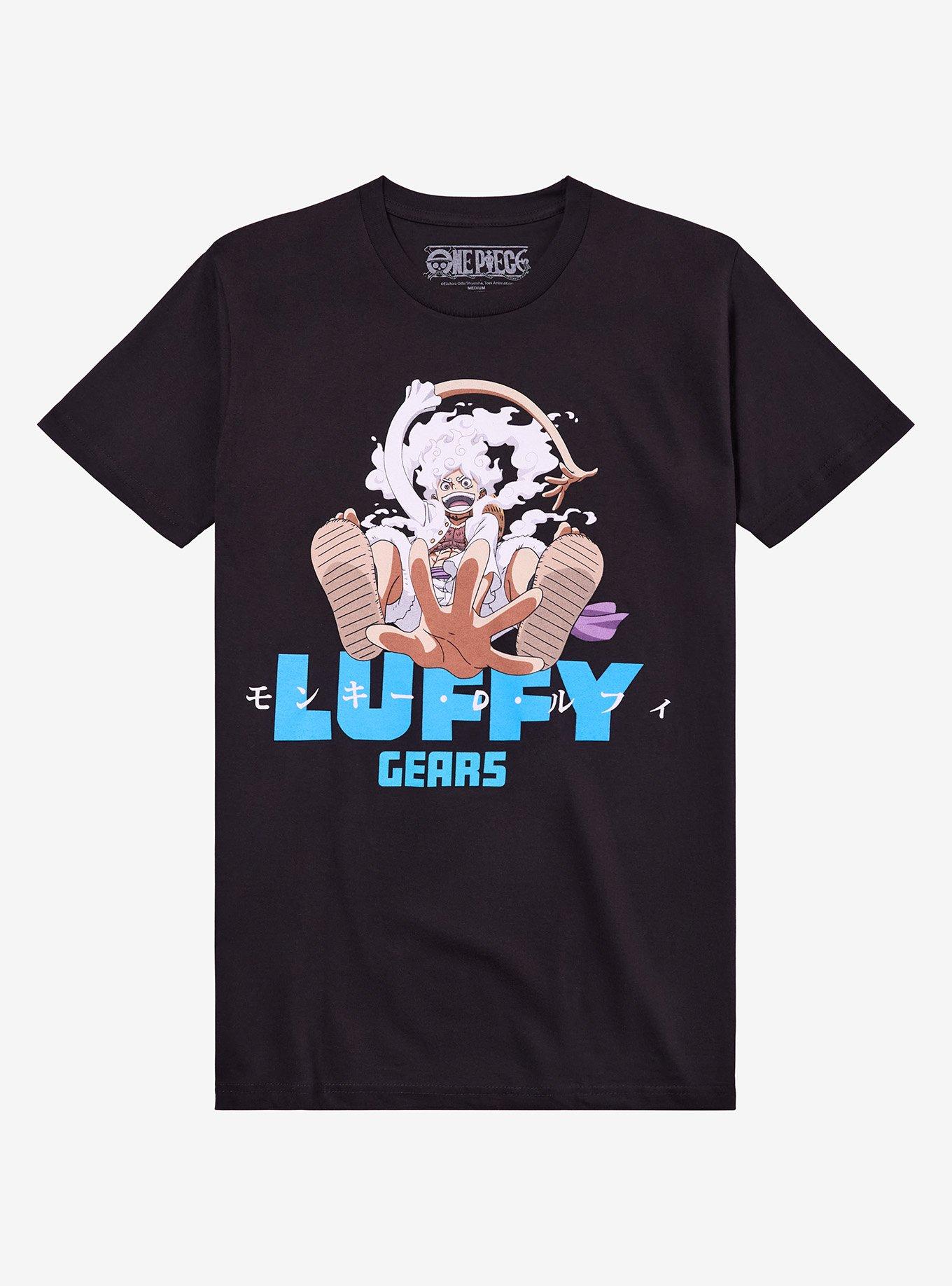 One Piece Luffy Gear 5 Blue Font T-Shirt
