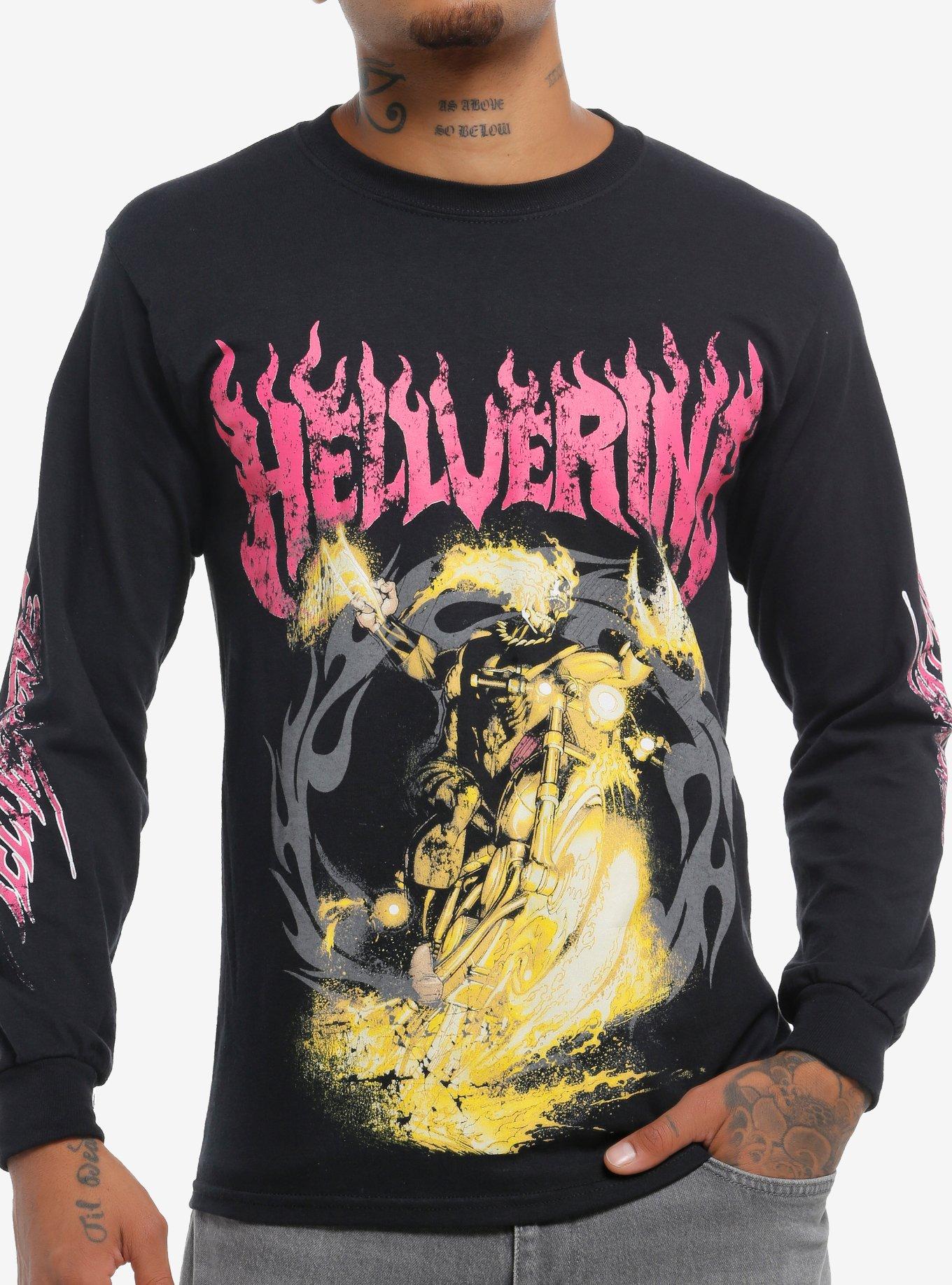 Marvel Hellverine Flames LongSleeve TShirt Graphic Tee | Graphic Tee | Unisex Shirt | High-Quality Print