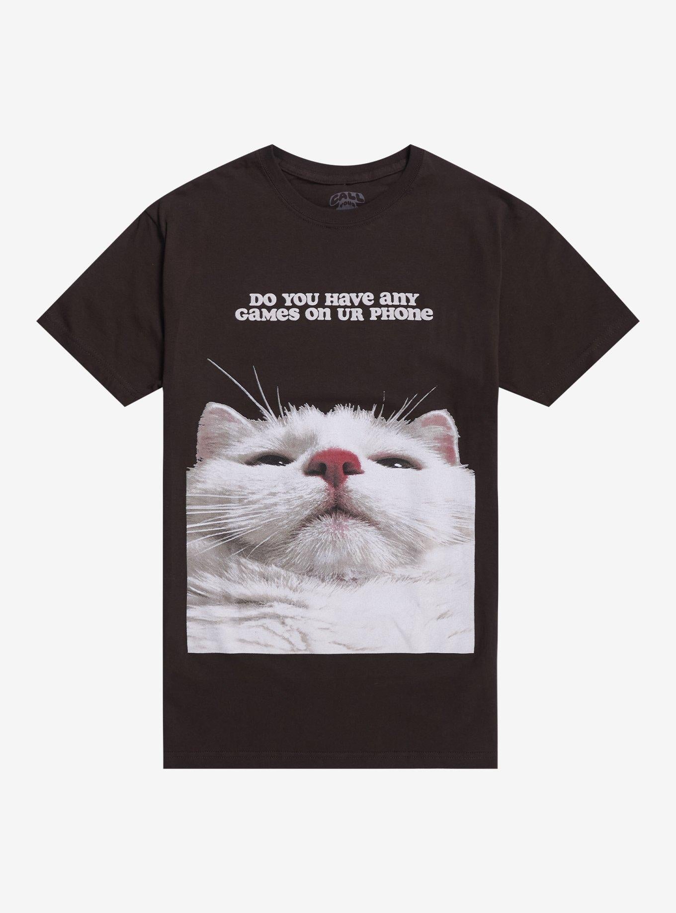 Games On Phone Cat TShirt By Call Your Mother Graphic Tee | Graphic Tee | Unisex Shirt | High-Quality Print