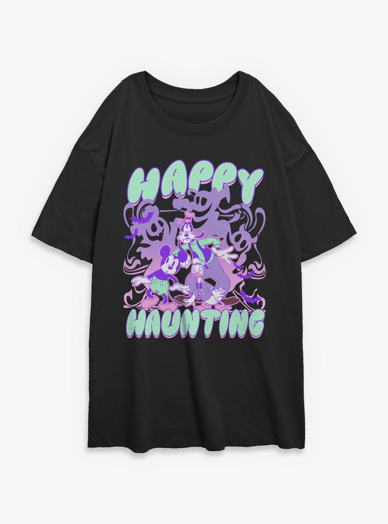 Disney Mickey Mouse Happy Haunting Spooky Ghost Girls Oversized T-Shirt