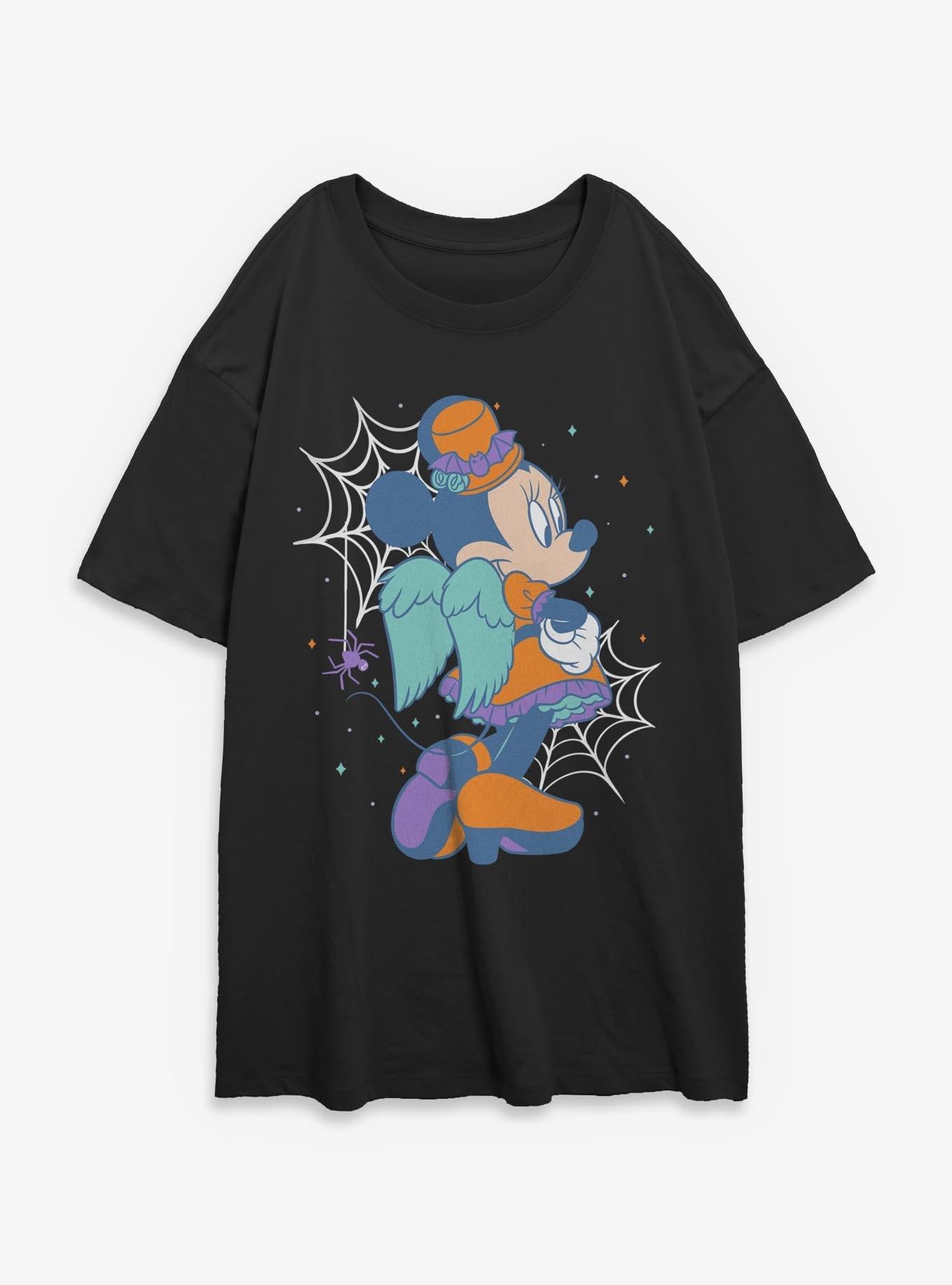 Disney Minnie Mouse Halloween Webs Girls Oversized T-Shirt