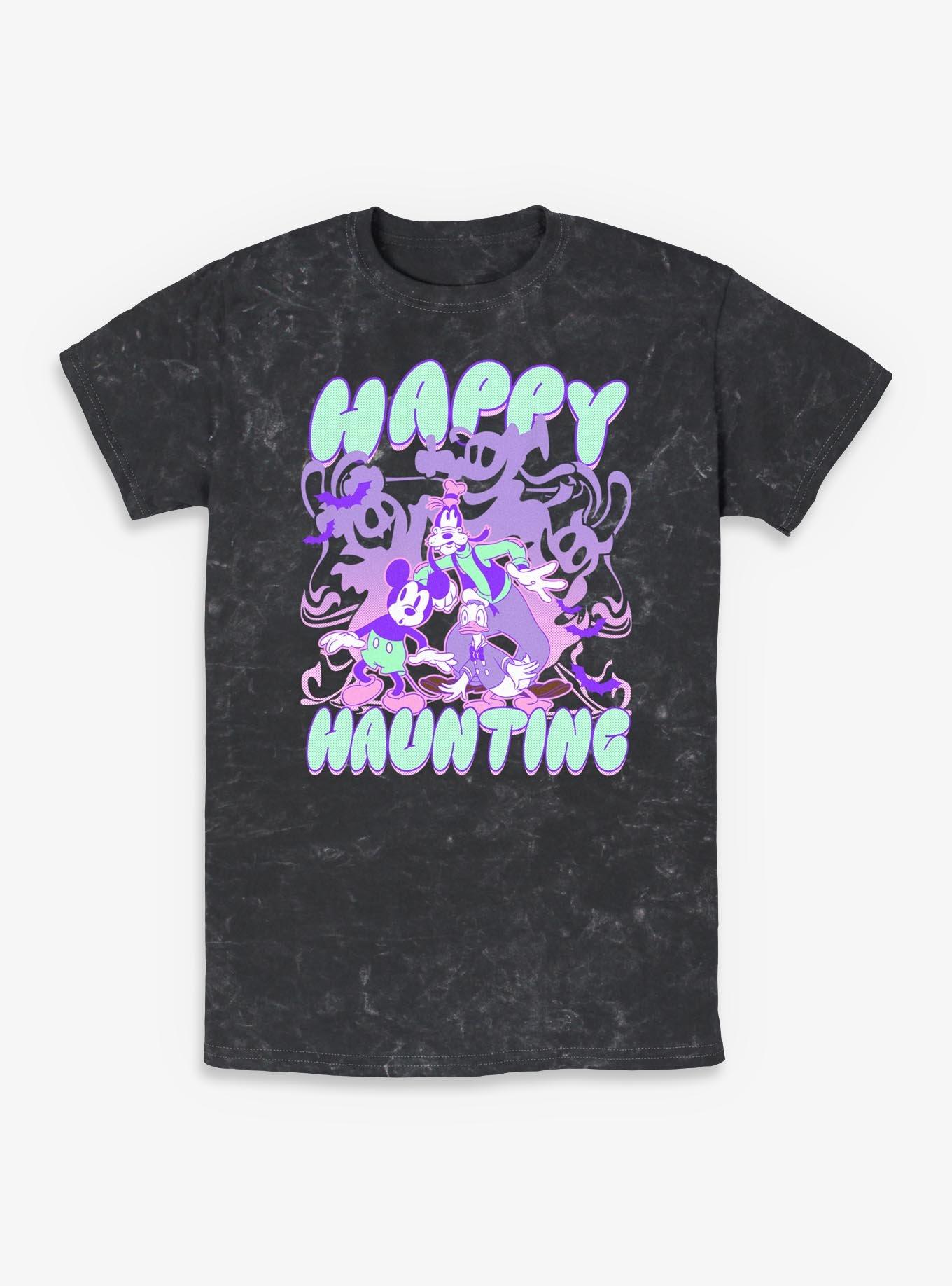 Disney Mickey Mouse Happy Haunting Spooky Ghost Mineral Wash T-Shirt