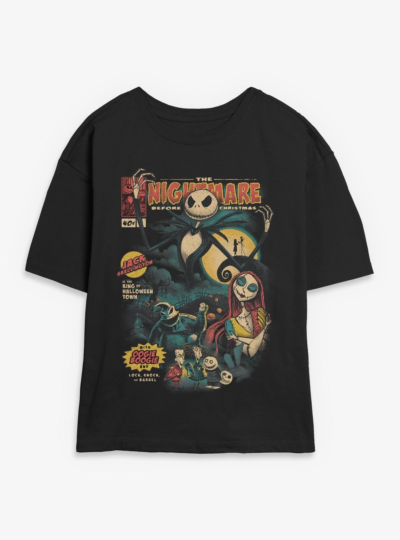 Disney The Nightmare Before Christmas Comic Cover Girls Skimmer TShirt T-Shirt | Holiday Edition | Limited Christmas Style