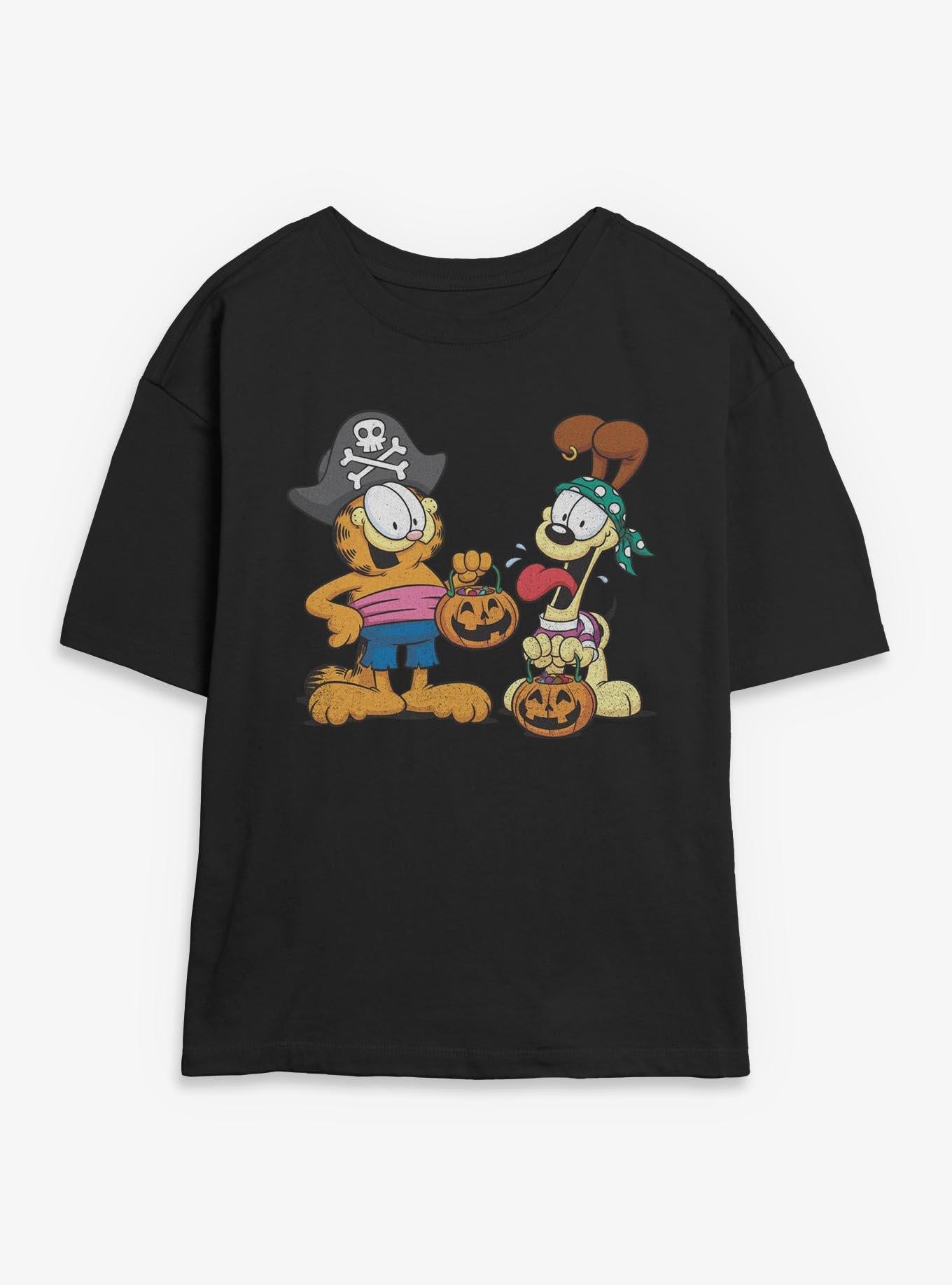 Garfield And Odie Pirate Halloween Costumes Girls Skimmer T-Shirt