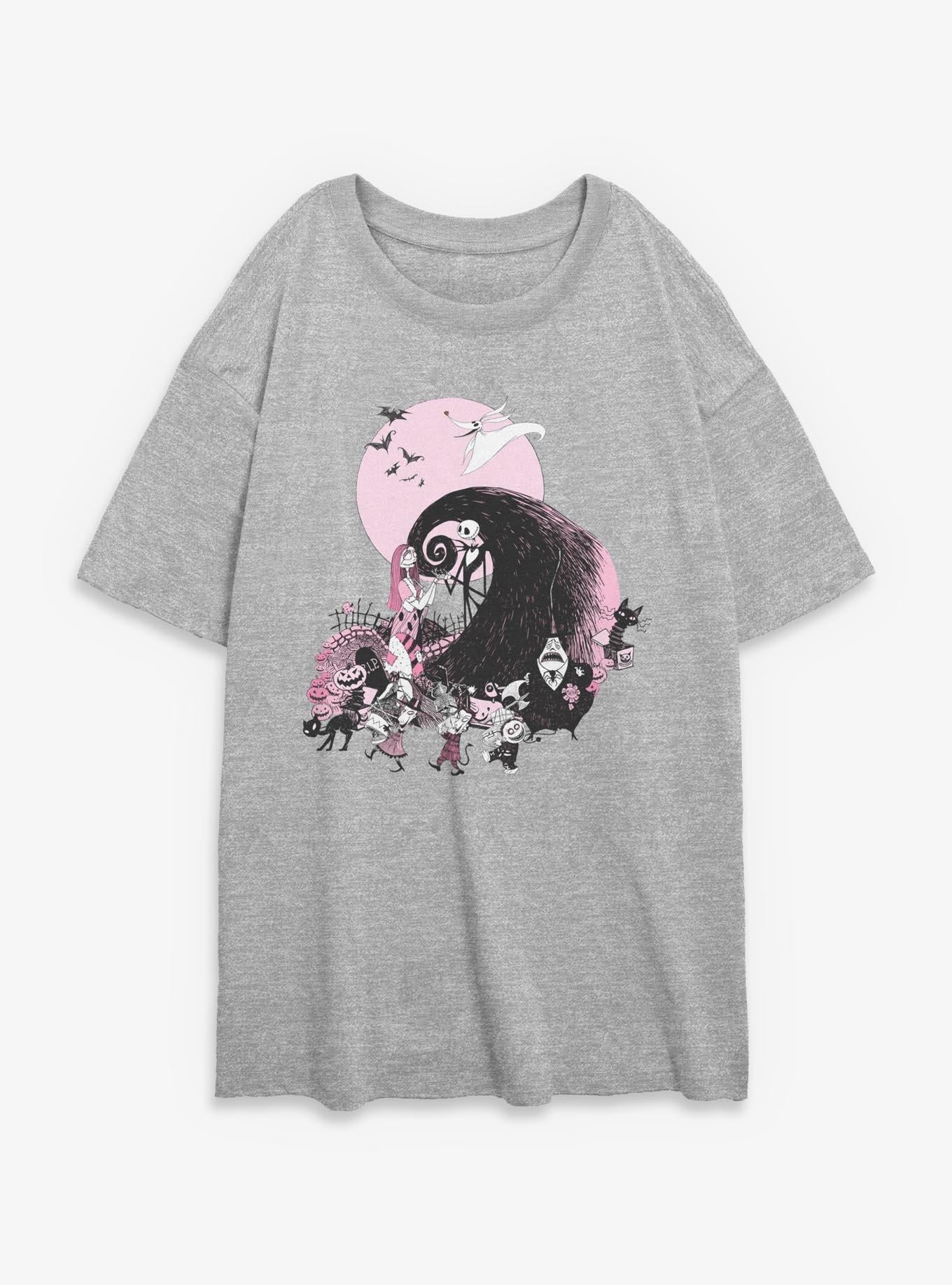 Disney The Nightmare Before Christmas Classic Scene Group Girls Oversized TShirt T-Shirt | Seasonal Must-Have | Limited Christmas Style