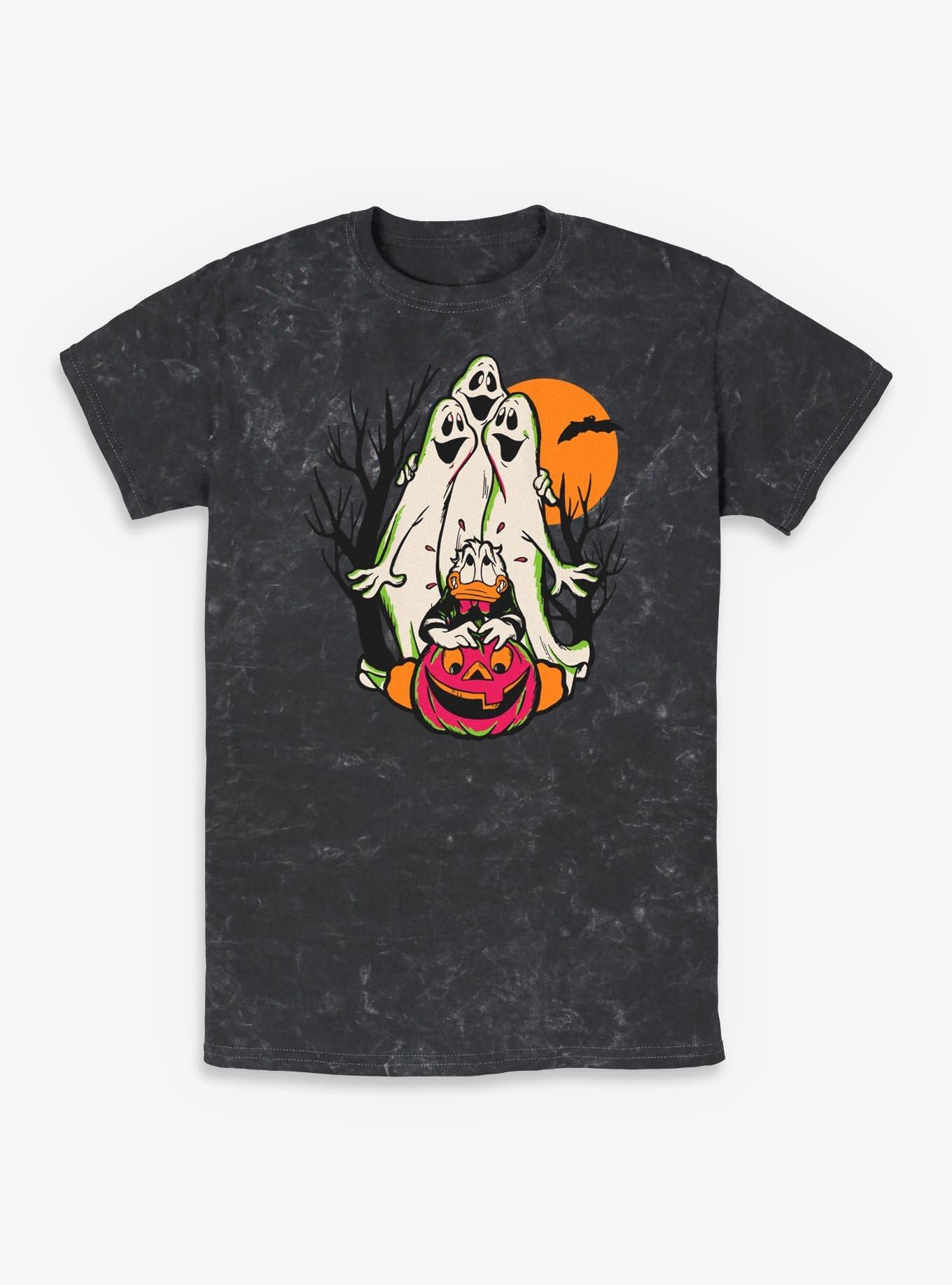 Disney Donald Duck Halloween Spooky Ghosts Mineral Wash T-Shirt