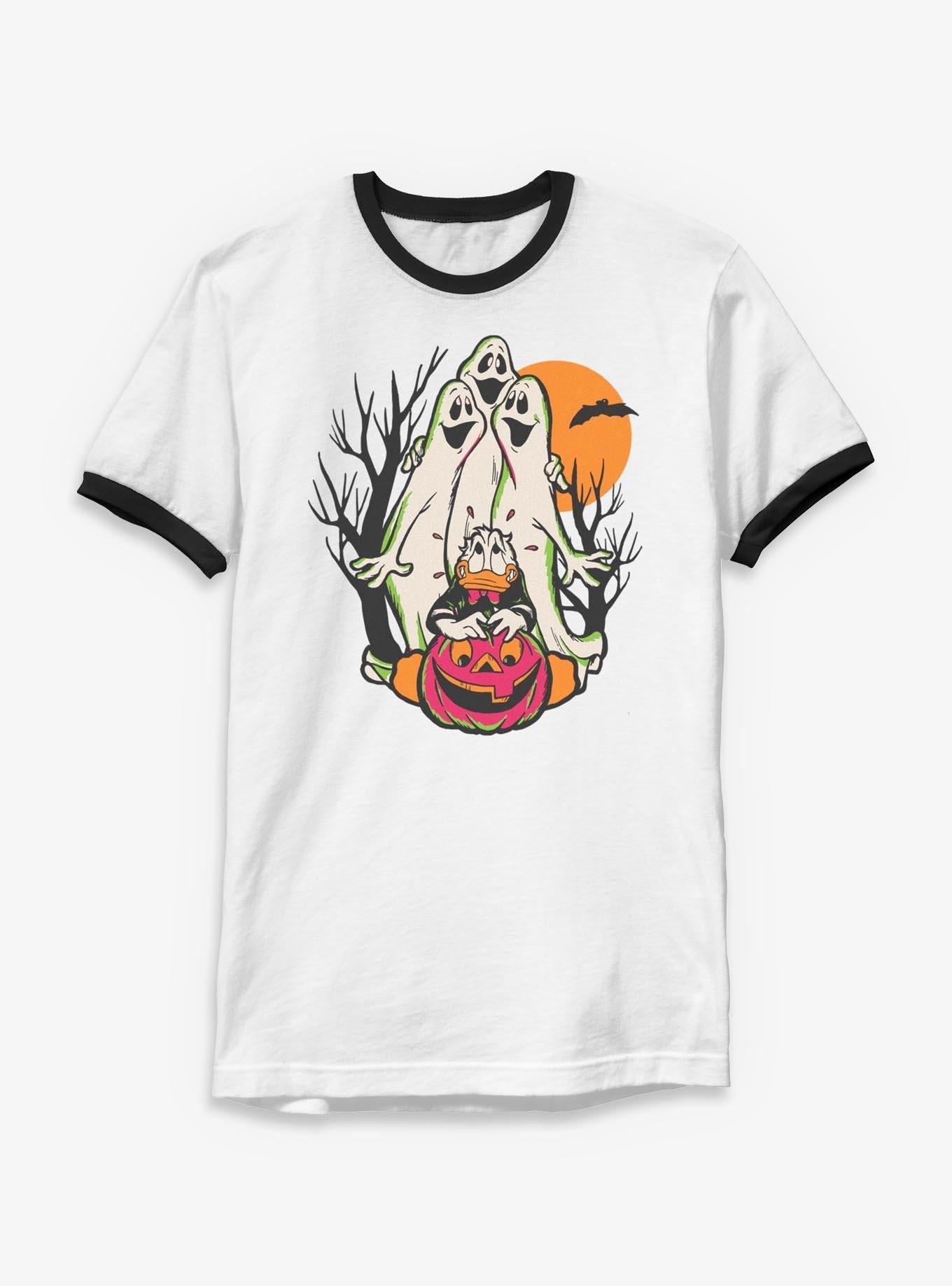 Disney Donald Duck Halloween Spooky Ghosts Ringer T-Shirt