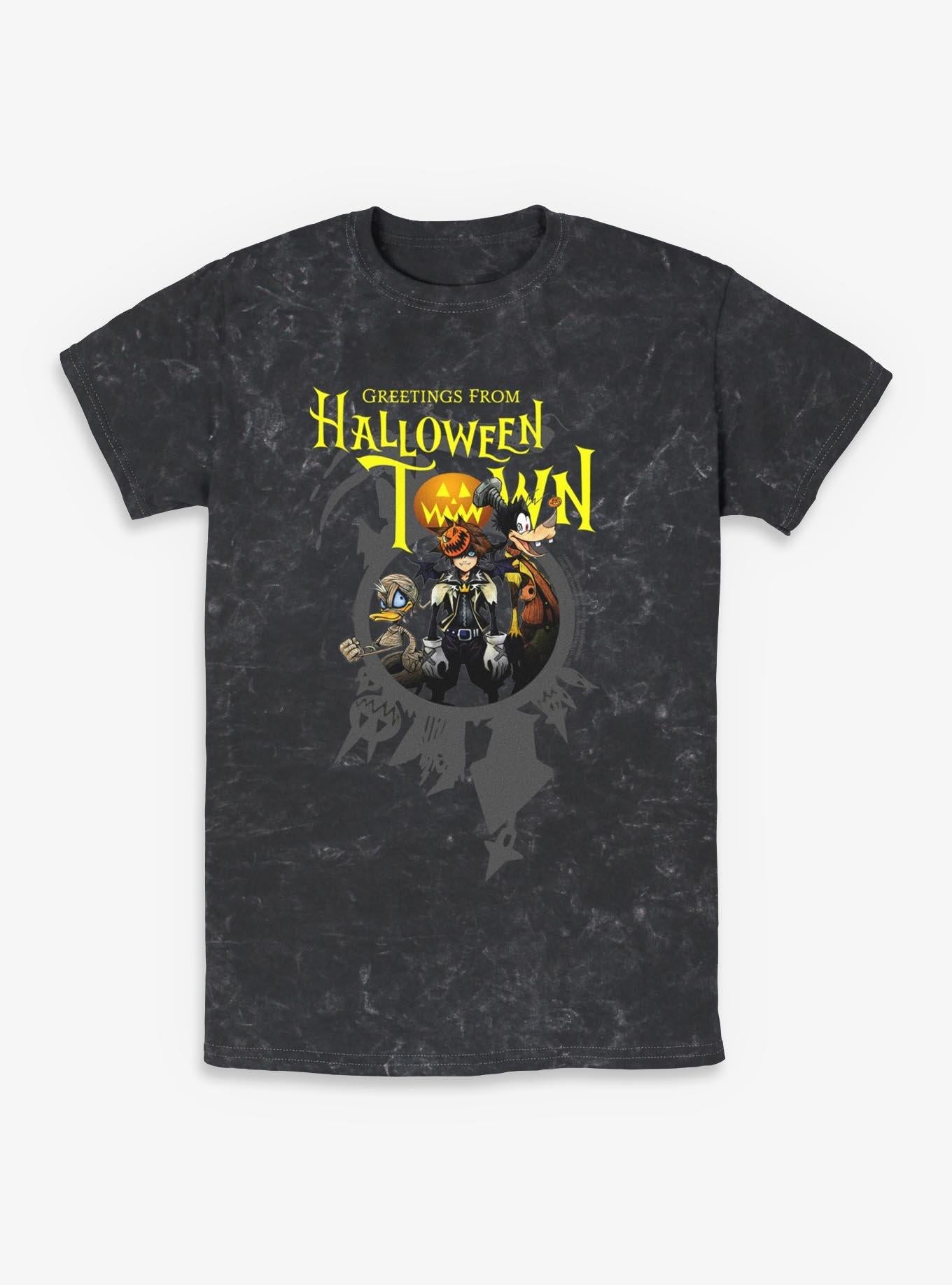 Disney Kingdom Hearts Greetings From Halloween Town Mineral Wash T-Shirt