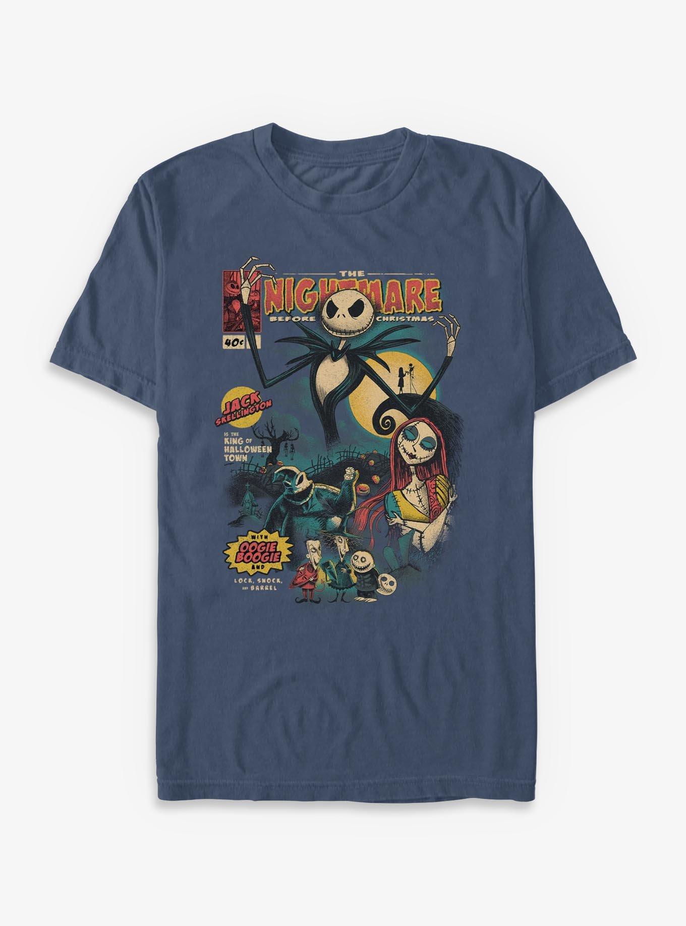 Disney The Nightmare Before Christmas Comic Cover Garment Dye TShirt T-Shirt | Vintage Christmas Look | Great For Christmas Season