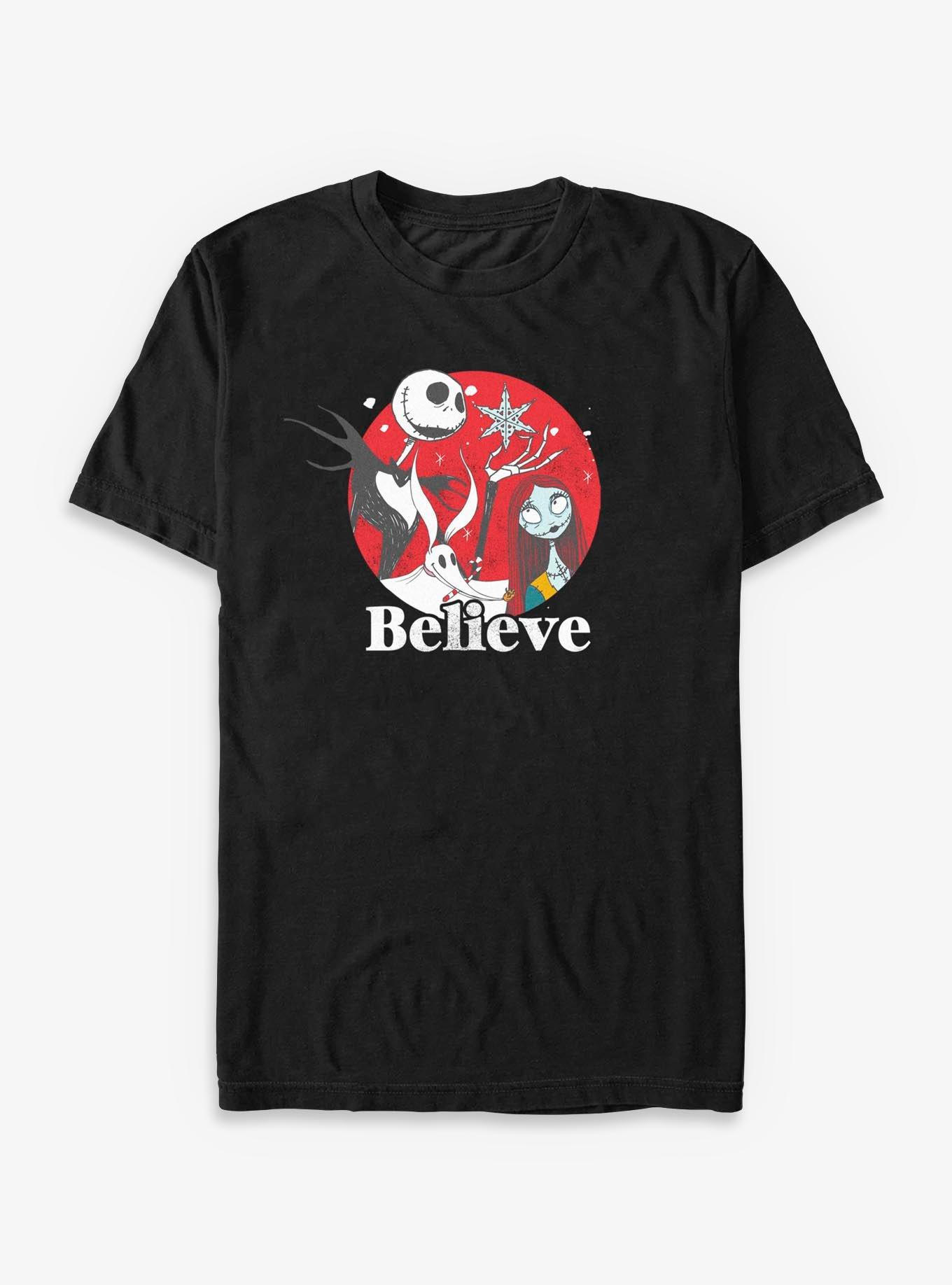 Disney The Nightmare Before Christmas Jack Sally Believe TShirt T-Shirt | Cute Festive Style | Top Pick For Gifting