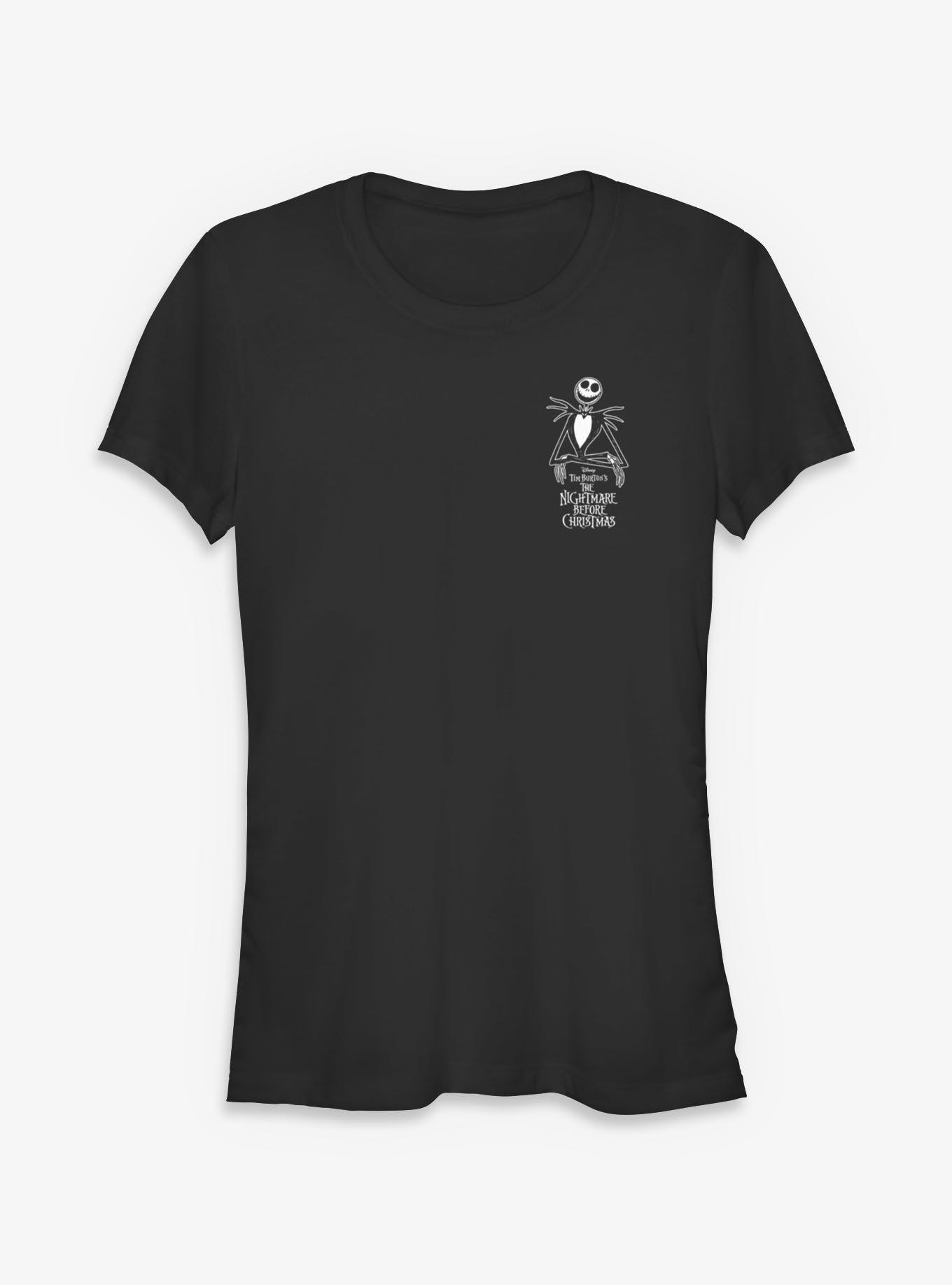 Disney The Nightmare Before Christmas Jack Pocket Logo Girls TShirt T-Shirt | Cute Festive Style | Limited Christmas Style