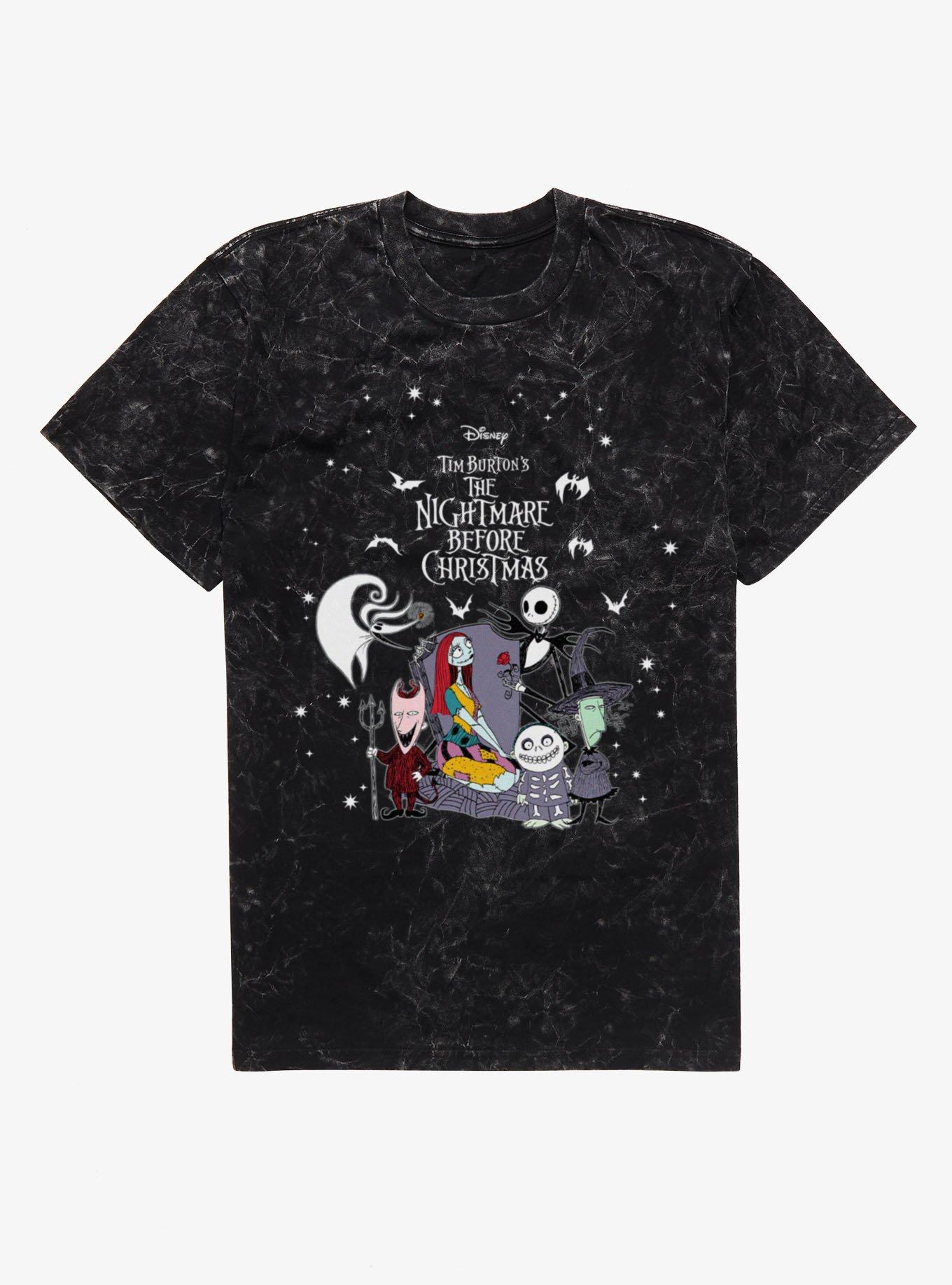 Disney The Nightmare Before Christmas Stars Mineral Wash TShirt Hot Topic Exclusive T-Shirt | Fan Favorite Artwork | Trending Festive Apparel