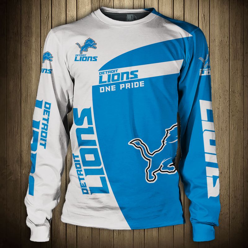 3D Nfl Printed Detroit Lions Crew Neck Sweatshirt One Pride