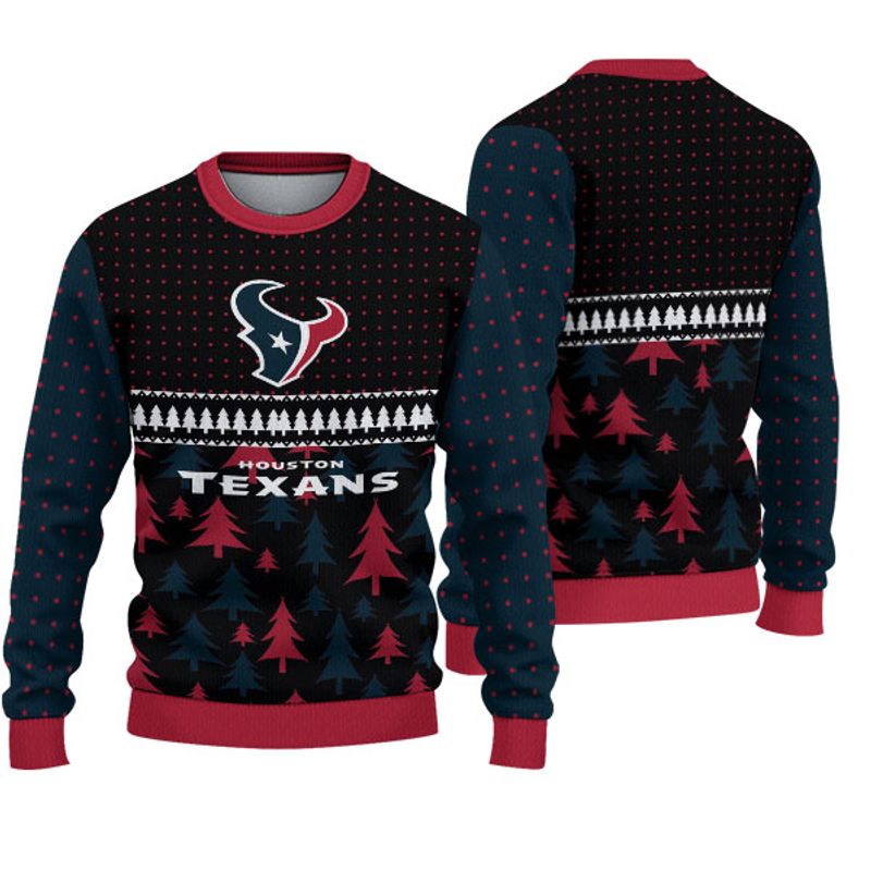 3D Nfl Printed Houston Texans Christmas Sweatshirt