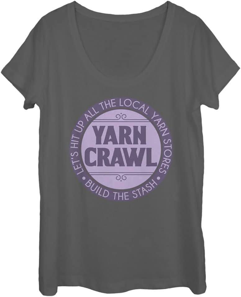 Fifth Sun Yarn Crawl Women's Short Sleeve Tee Shirt, Charcoal, XX-Large