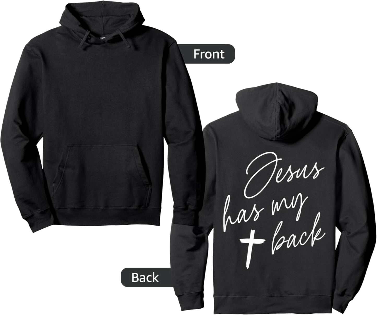 Jesus Has My Back Rooted In Christ God Christian Faith Pullover Hoodie