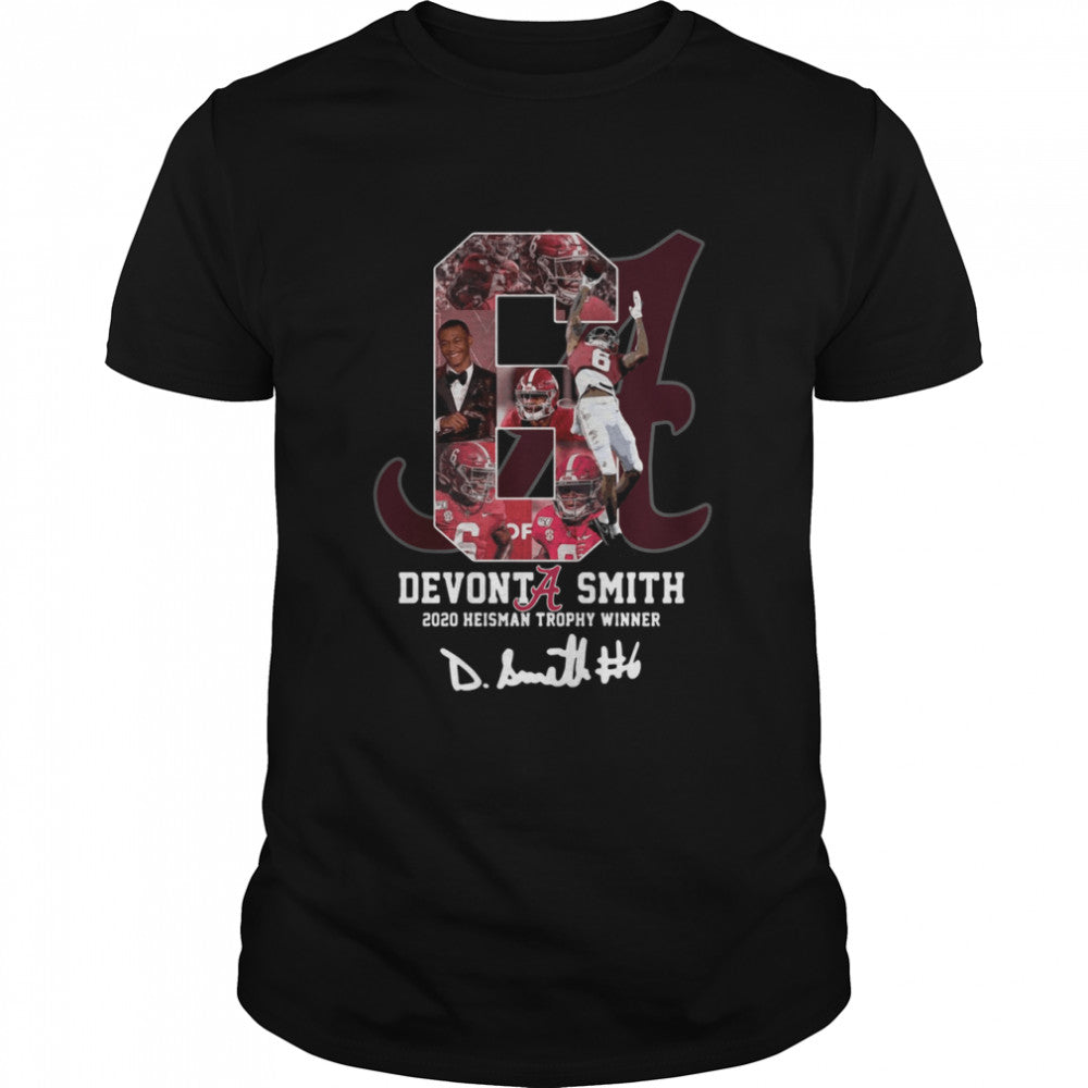 6 Devonta Smith 2020 Heisman Trophy WInner Signature shirt