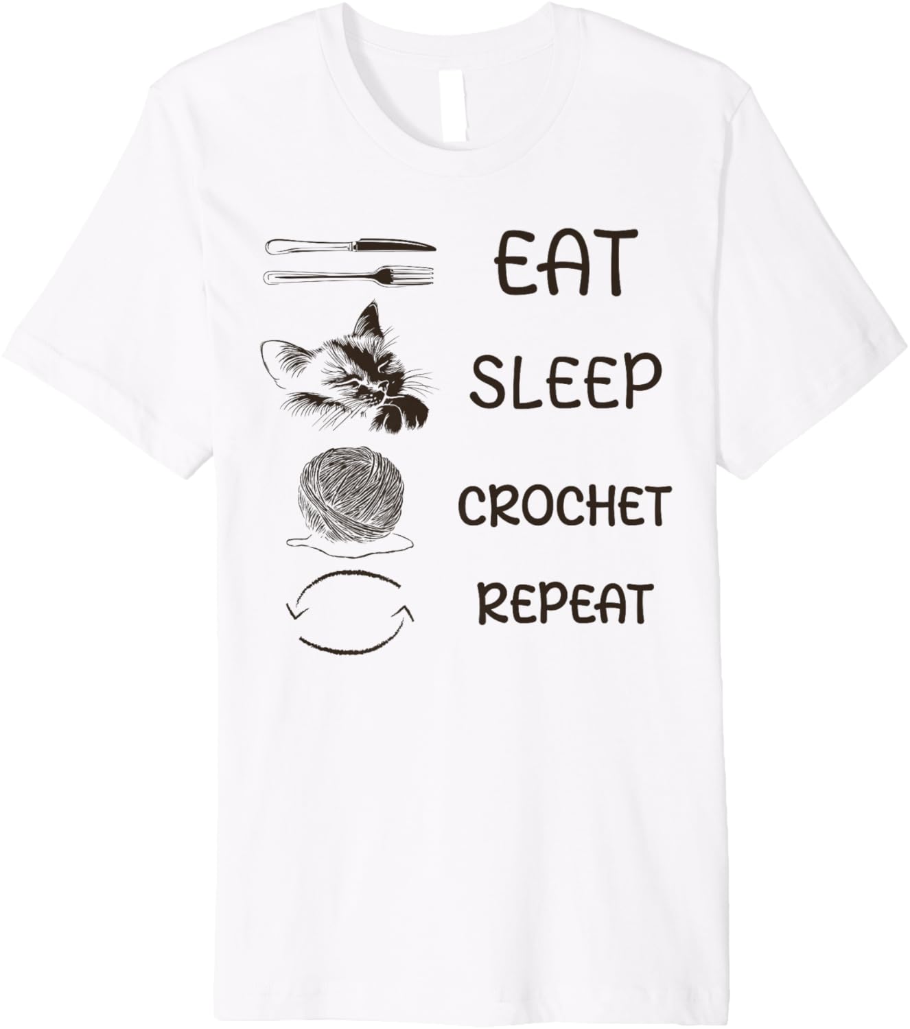 Eat Sleep Crochet Repeat Funny Yarn Crafting Sleep Pajama Premium