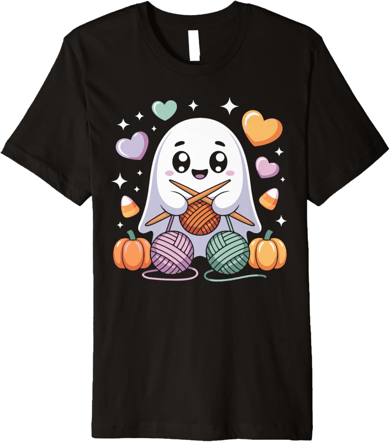 Knitting Halloween Ghost for Yarn Lovers and Crafters Women Premium