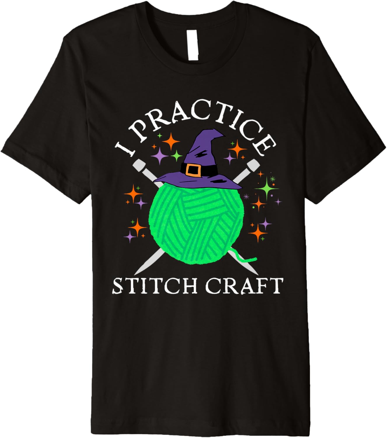 I Practice Stitch Craft Halloween Knitting Knit Yarn Funny Premium