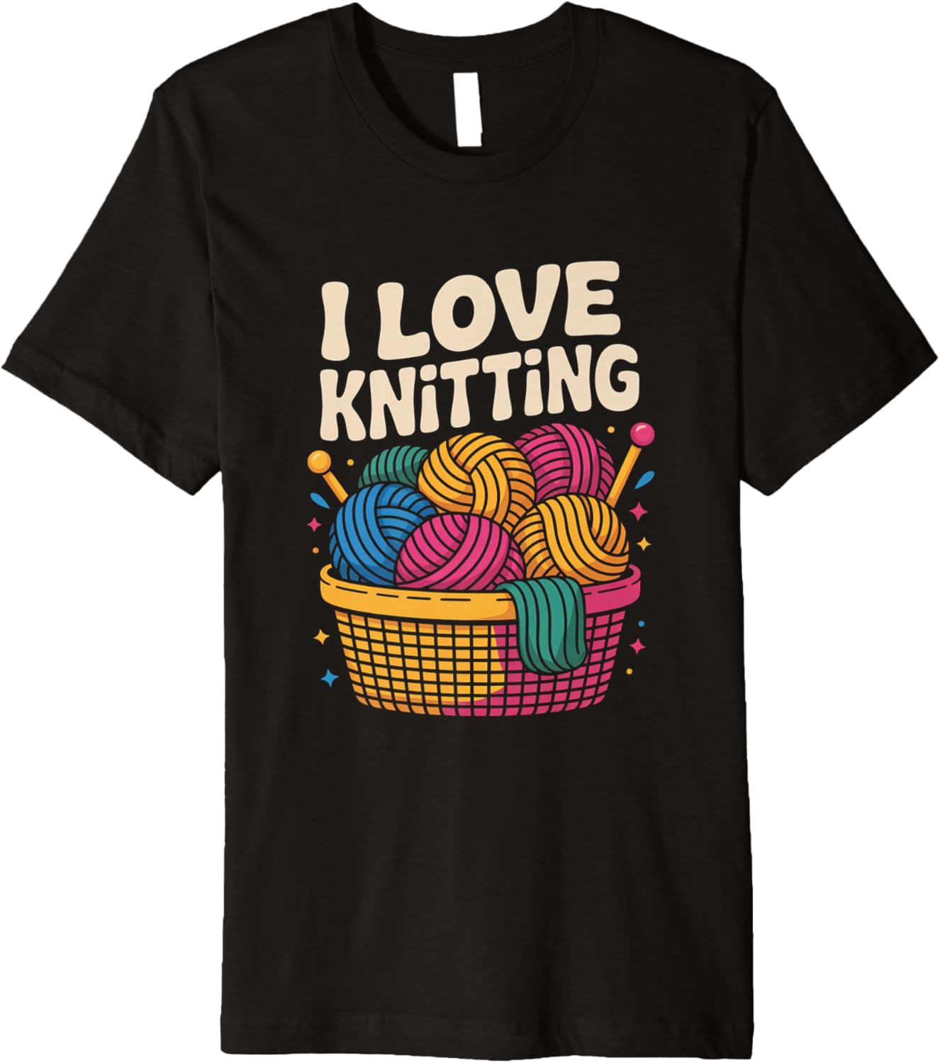 I Love Knitting Yarn Balls Basket Premium