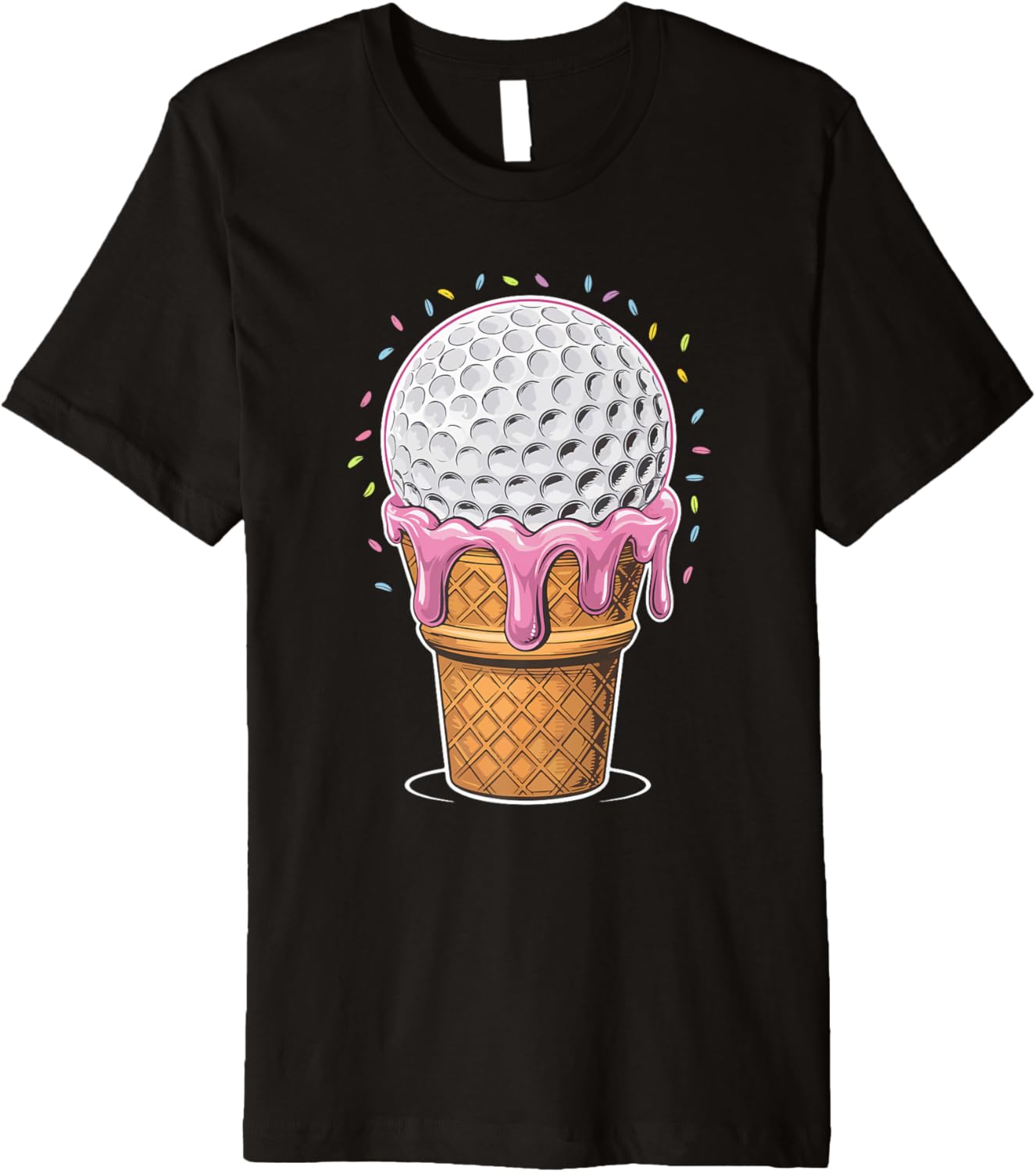 Golf Ice Cream Cone Fun Summer Sports Lovers Tee Premium