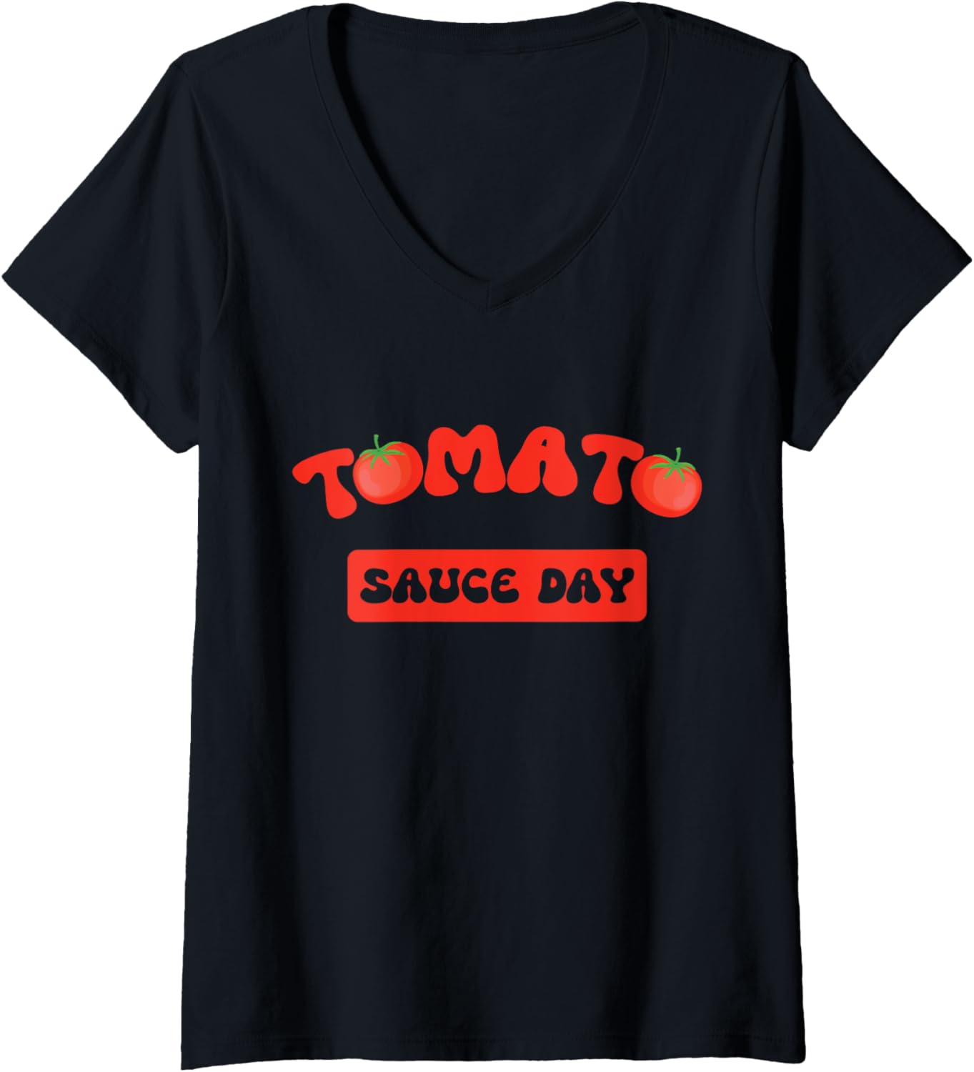 Womens Groovy Tomato Sauce Day passata Tomato Family Gathering V-Neck